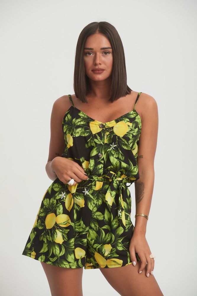 Φόρμα Σόρτς με Κουμπιά & Λεμόνια