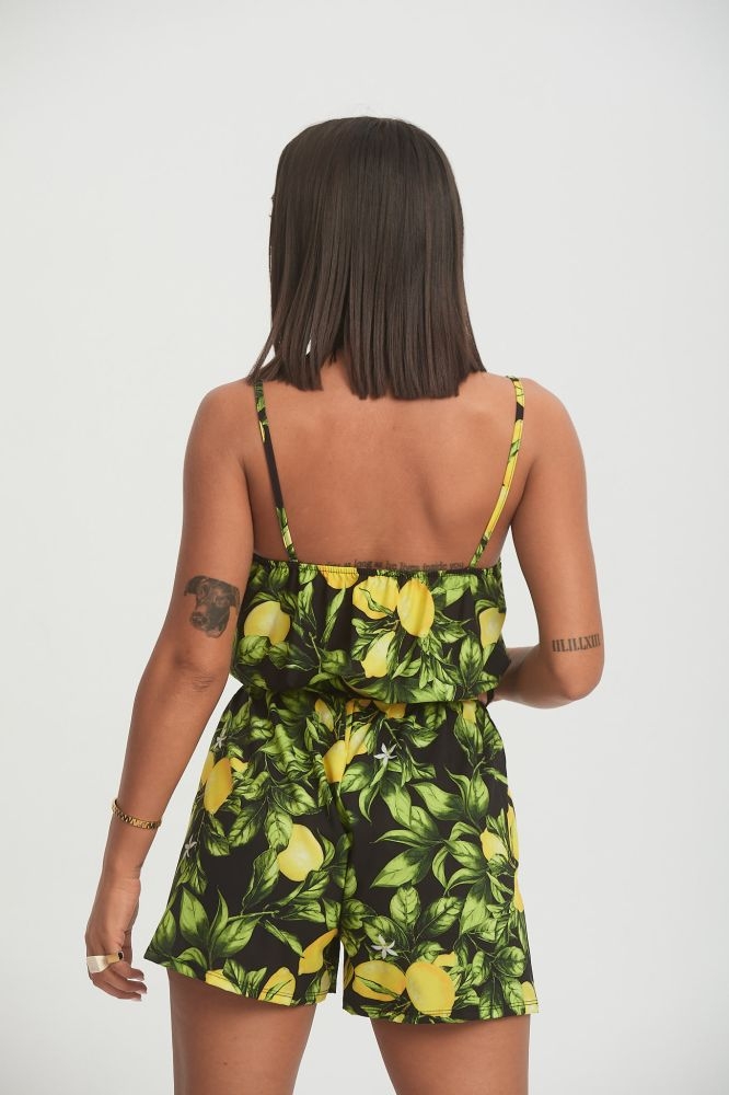 Φόρμα Σόρτς με Κουμπιά & Λεμόνια