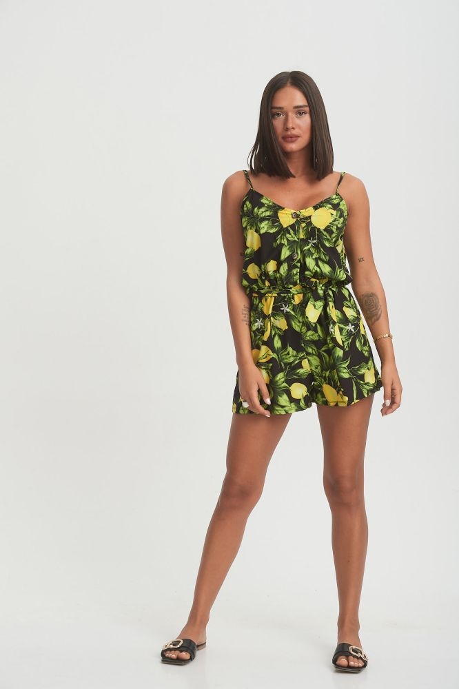 Φόρμα Σόρτς με Κουμπιά & Λεμόνια