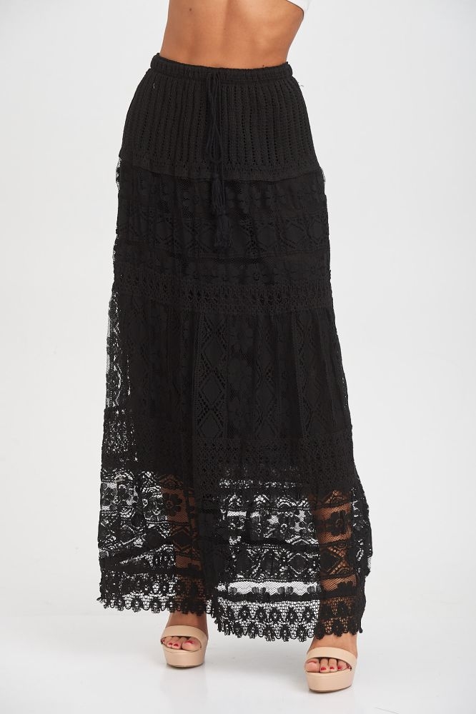 Φούστα Μακρυά Με Κεντήματα & Δανδέλα