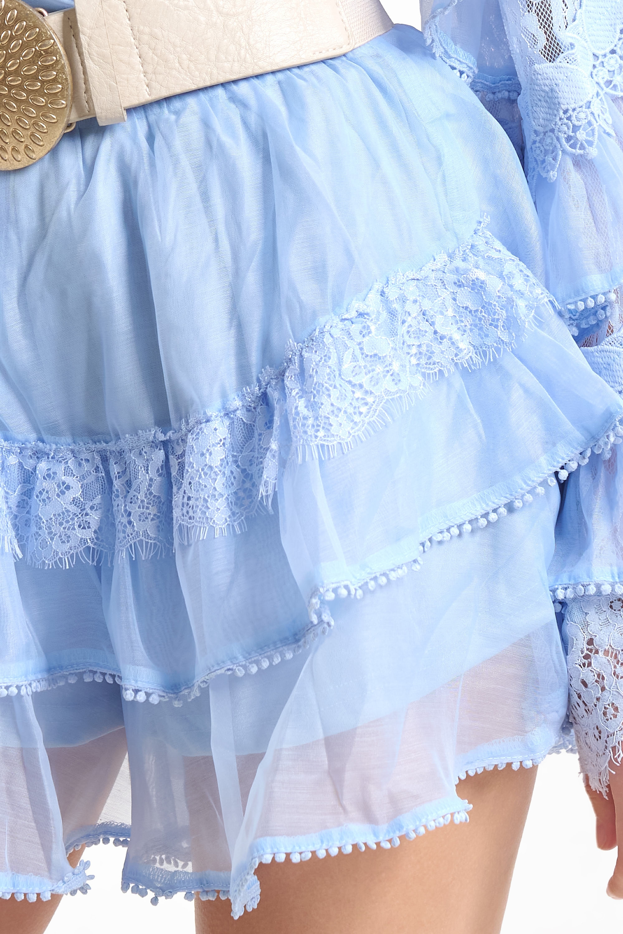 Top & Skirt Set with Overall-Style Straps for Women