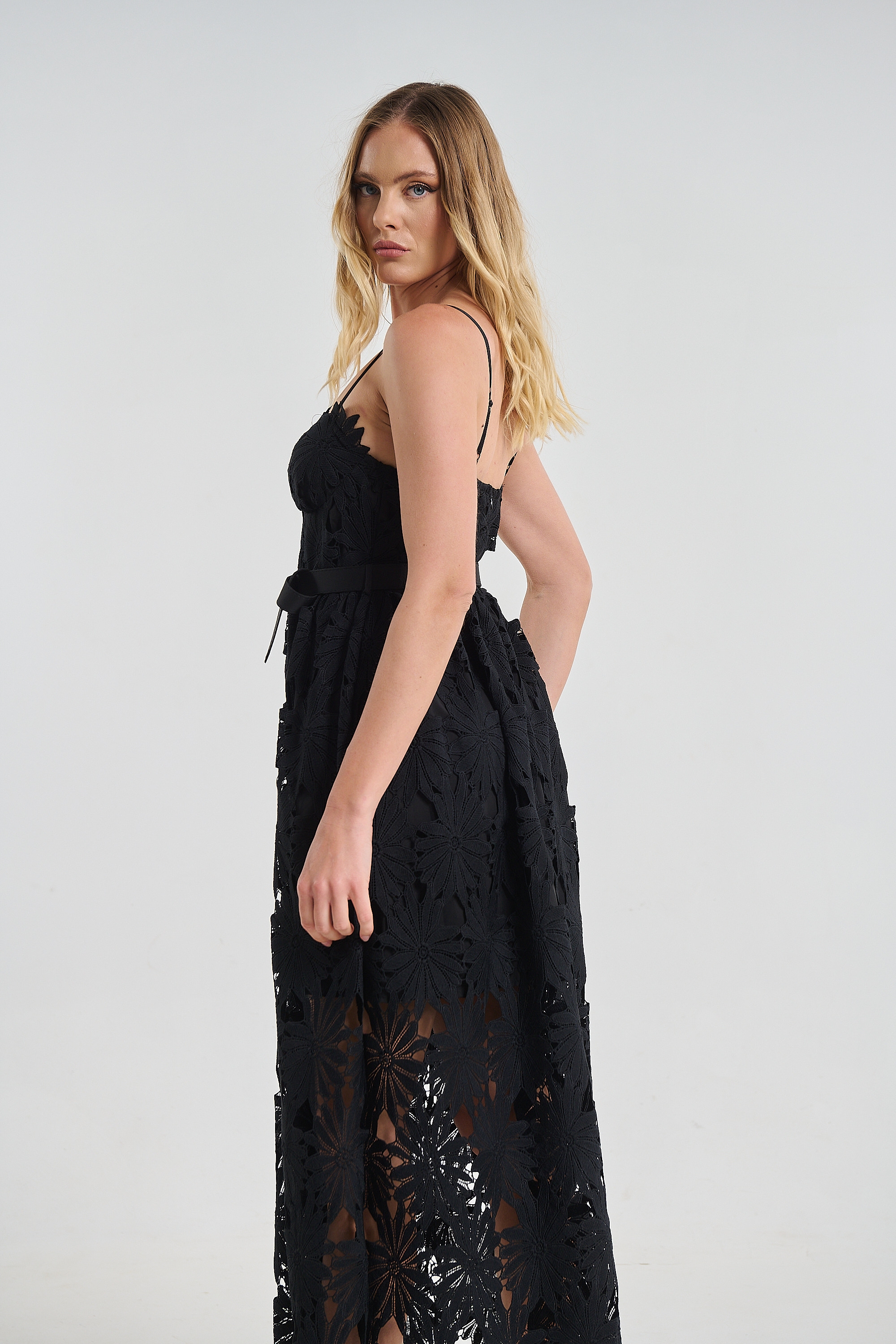 Midi Pinafore Dress with Straps