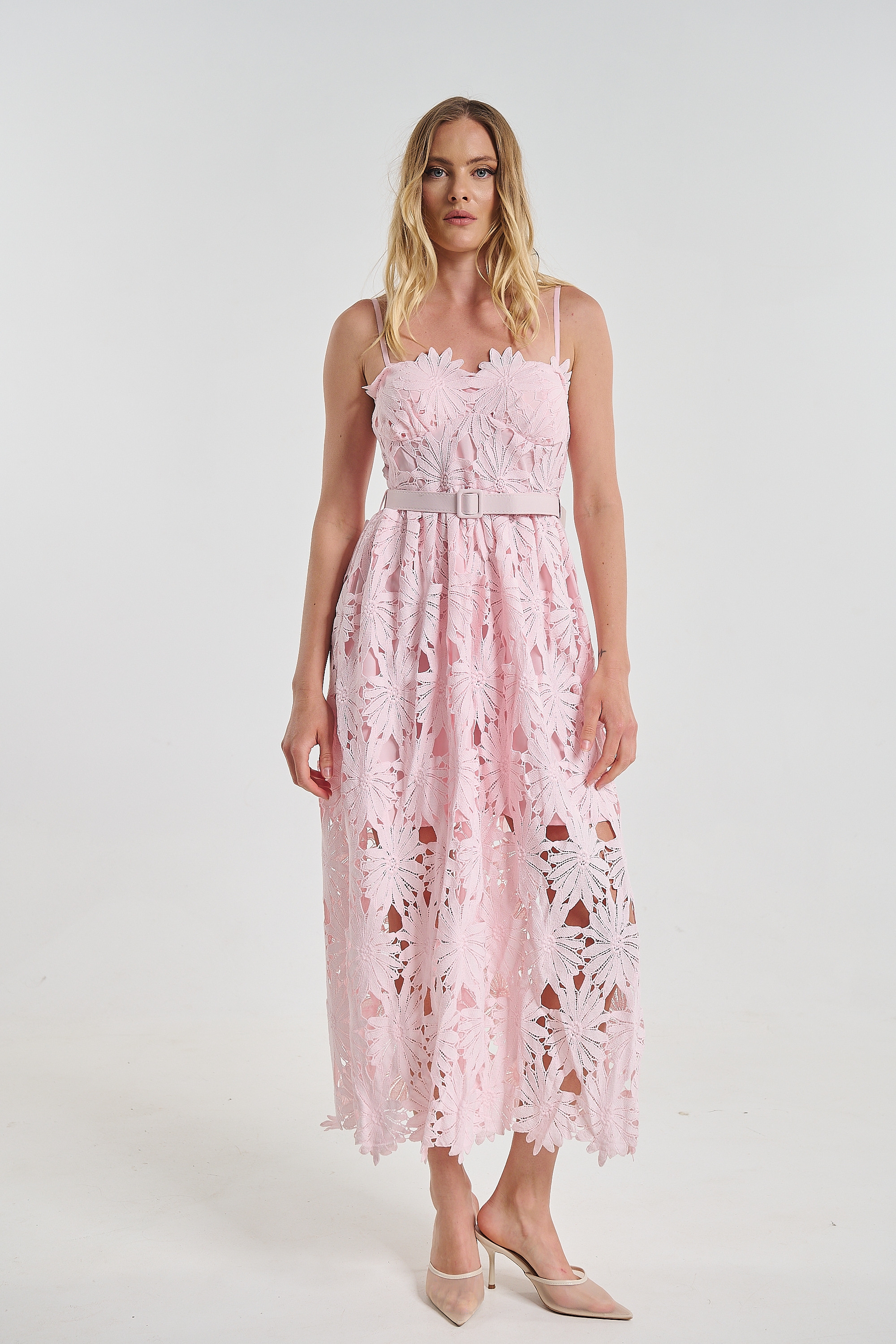 Midi Pinafore Dress with Straps
