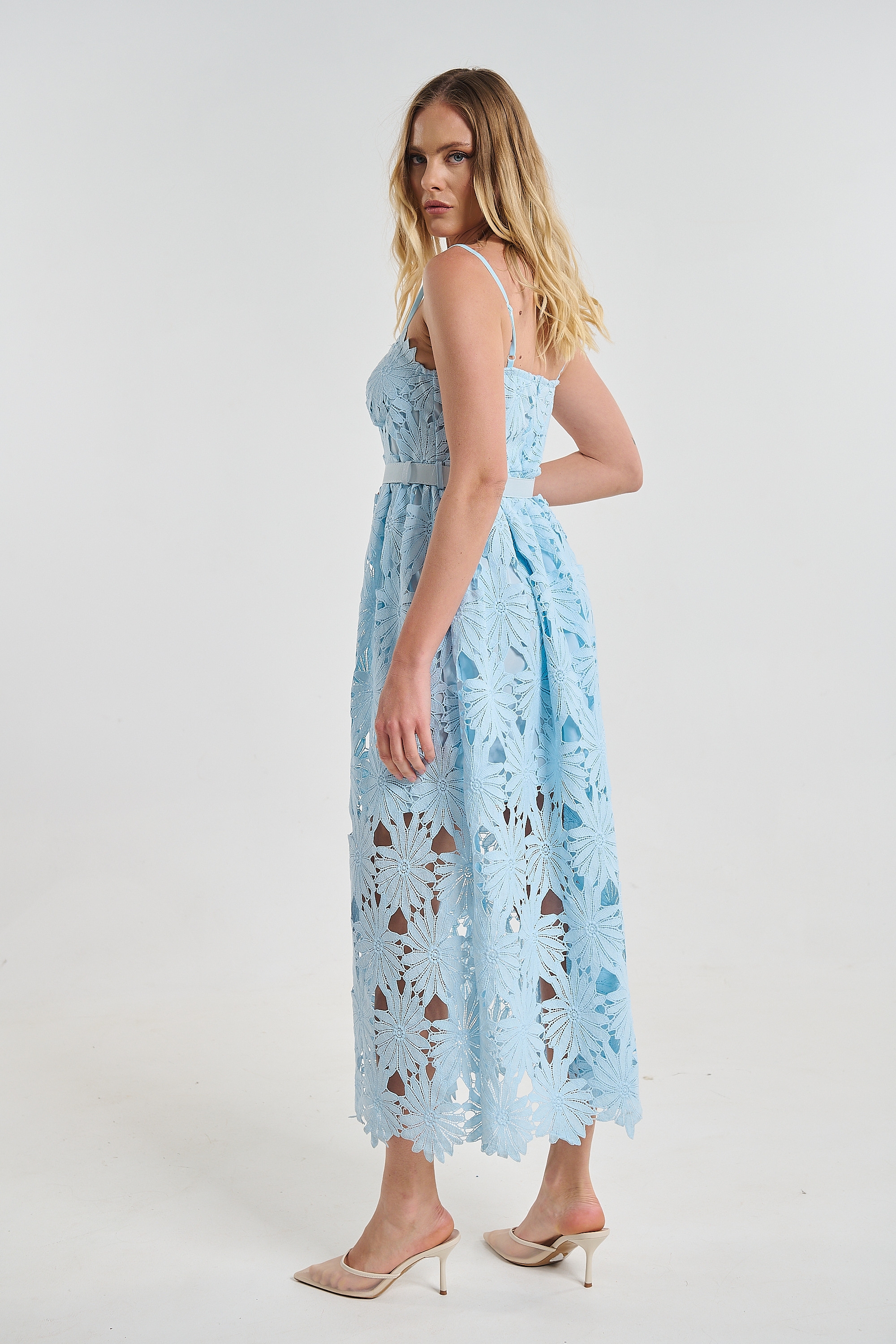 Midi Pinafore Dress with Straps