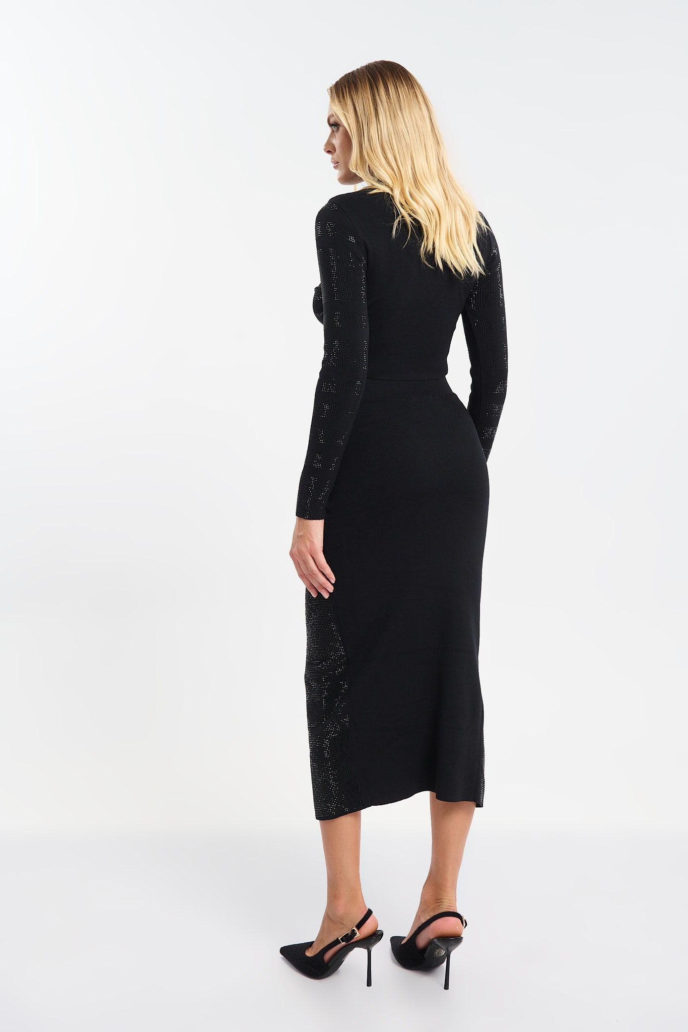 Set Τοπ & Φούστα Με Διακοσμητικά Στράς