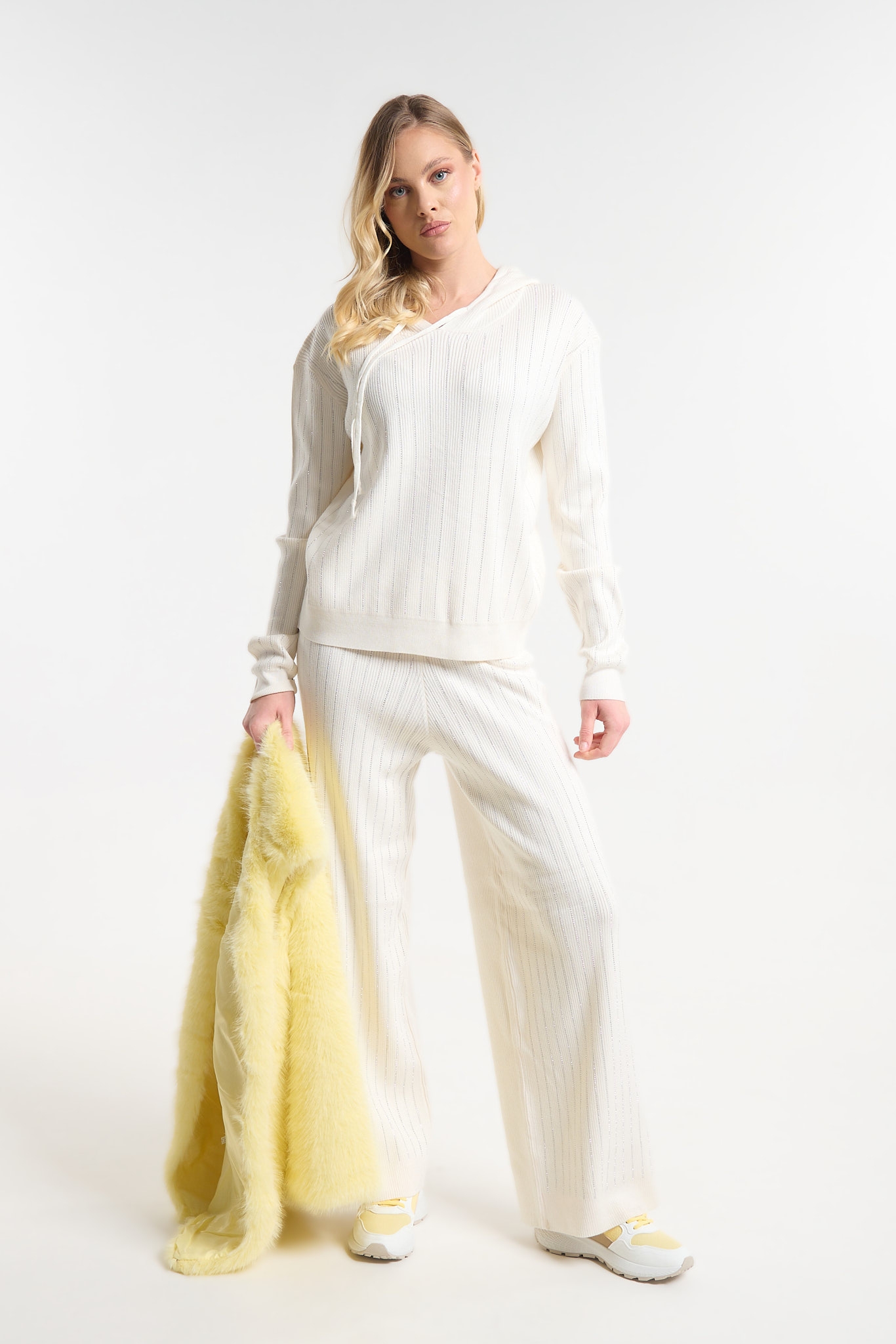 Rhinestone Tracksuit Set Hooded