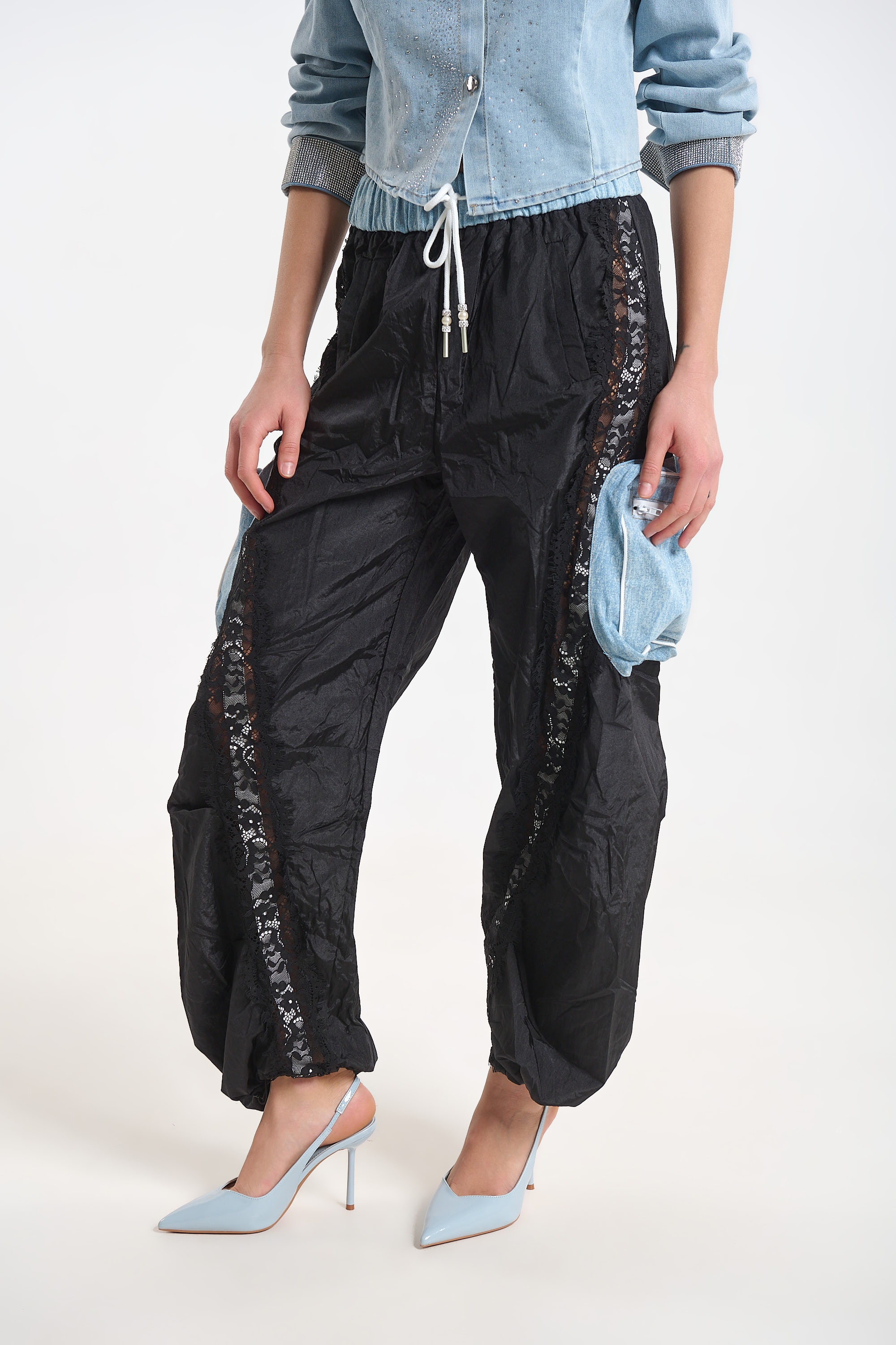 Waterproof Pants with Lace Detail