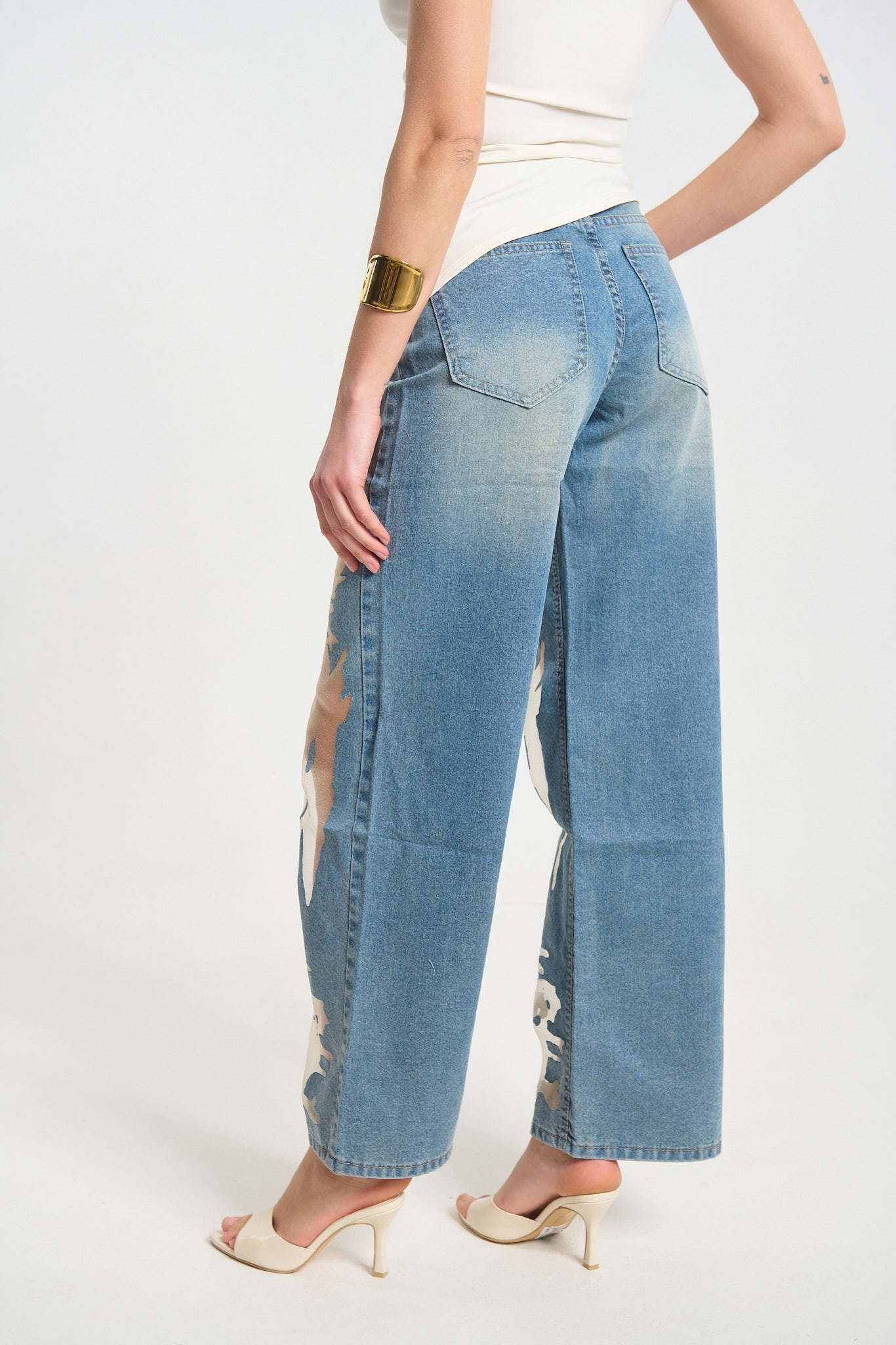 Tulle Bell-Bottomed Jeans