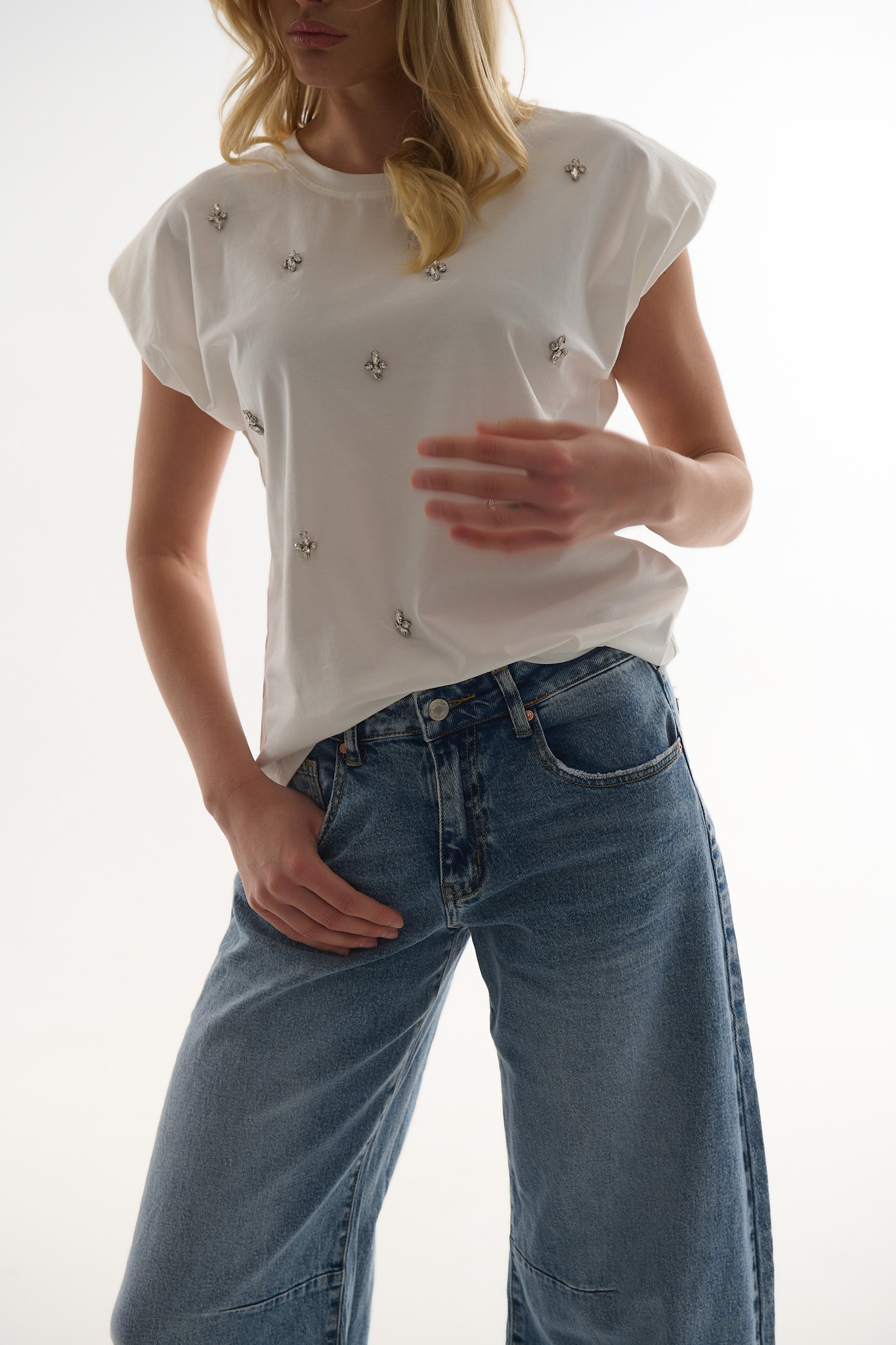 T-shirt με Διακοσμητικά Στρας