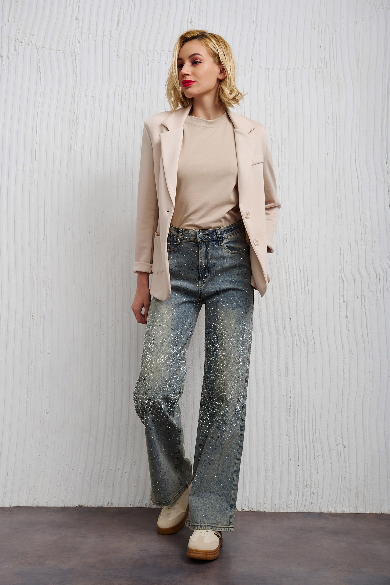 Crystal Glow Wide Leg Jesns