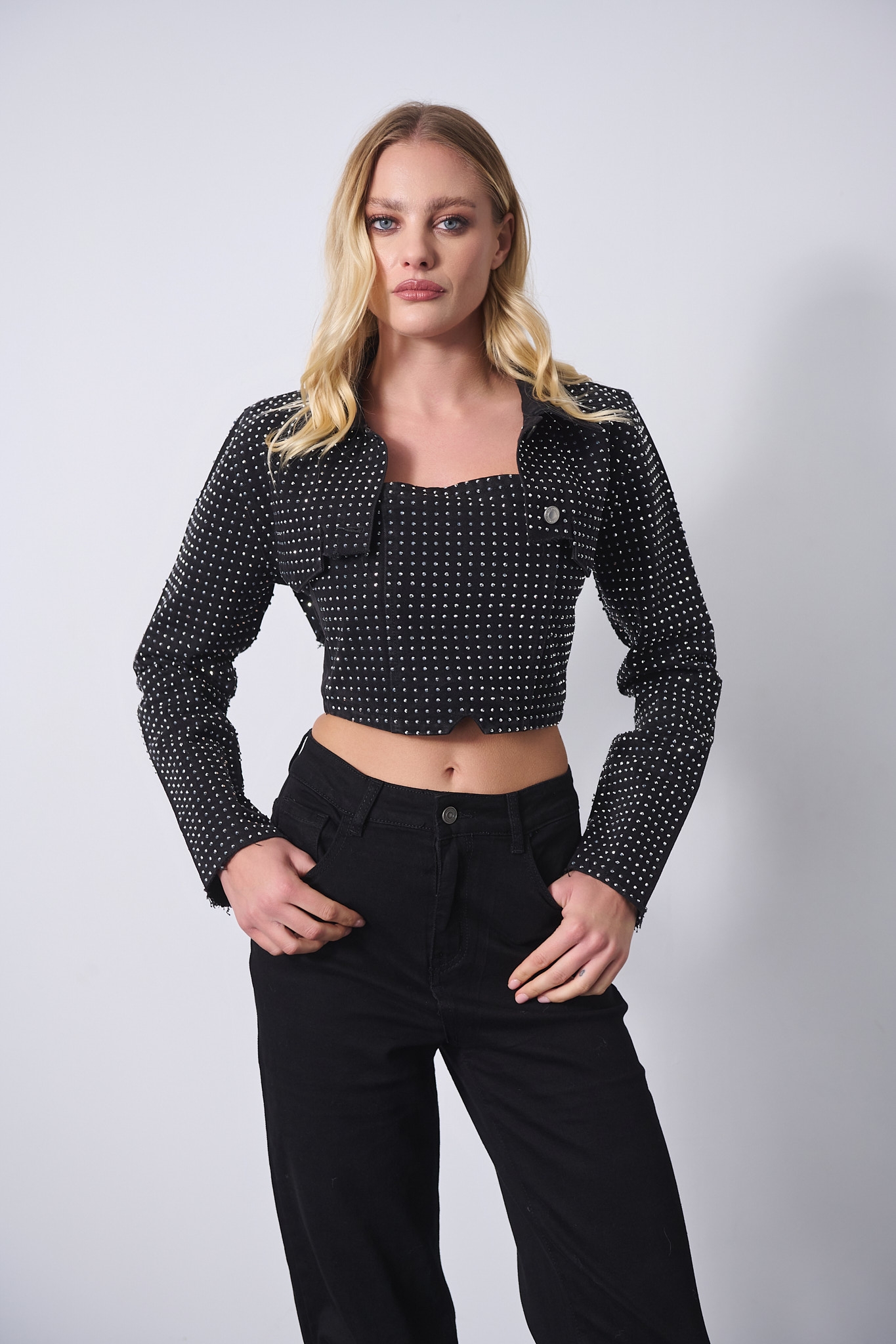 Σετ Μπούστο Μπουφάν Τζιν Στρας