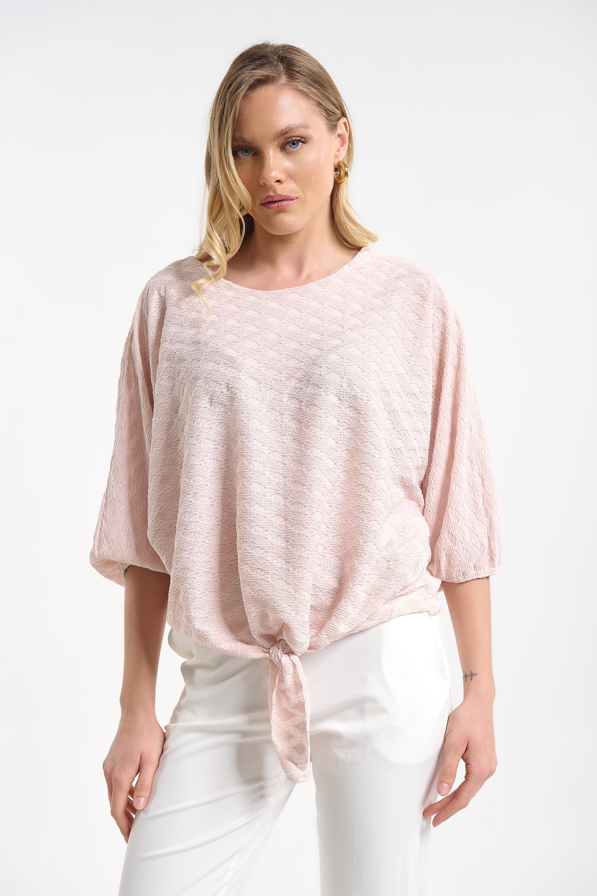 Batwing Tie-Front Top for Women