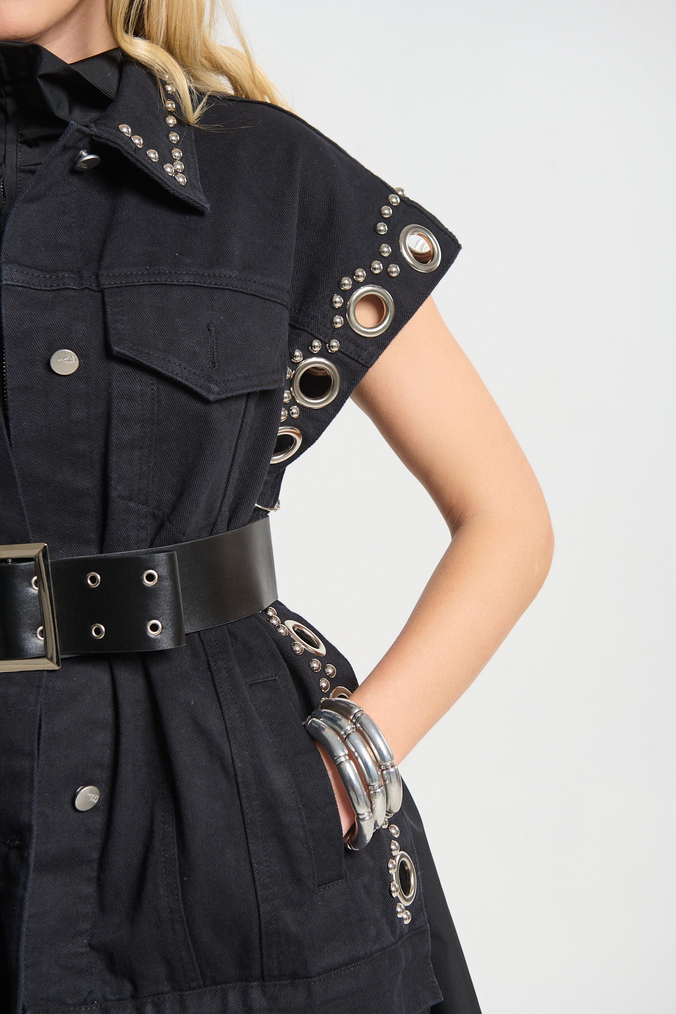 Γιλέκο Τζιν Με Μπίλιες Ρέλι