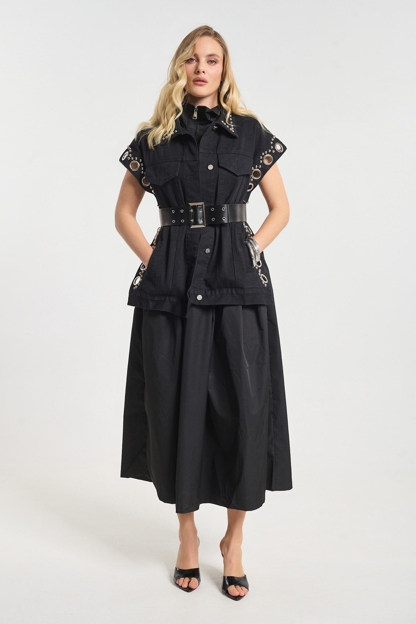 Γιλέκο Τζιν Με Μπίλιες Ρέλι