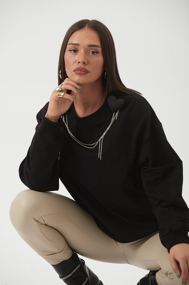 Μπλούζα Με Διακοσμητικές Καρδιές