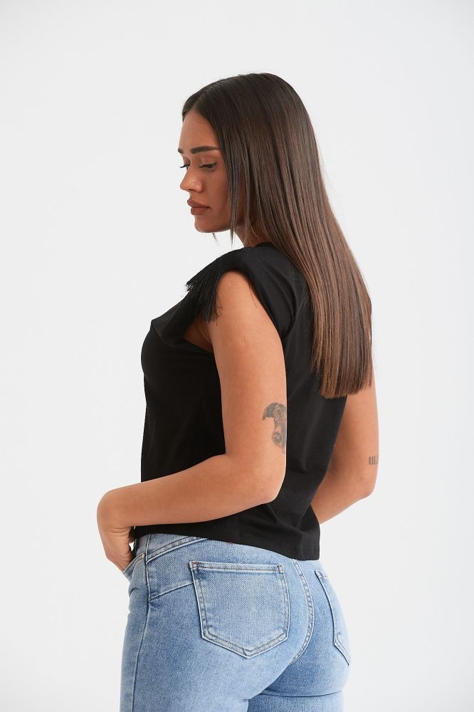 T-Shirt Beauty Queen Με Κρόσια Ώμο