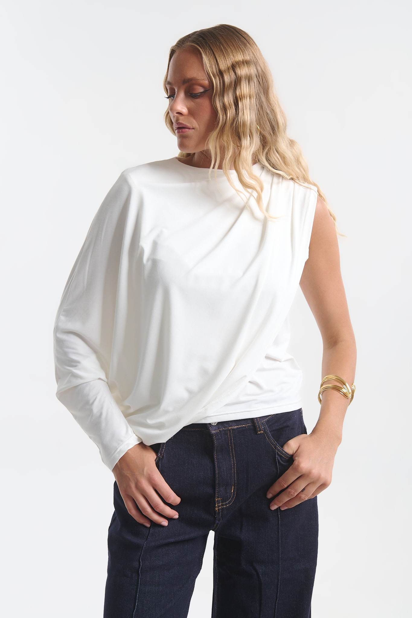 Kellys Women’s Crop Top with Shoulder Pads & Rhinestones