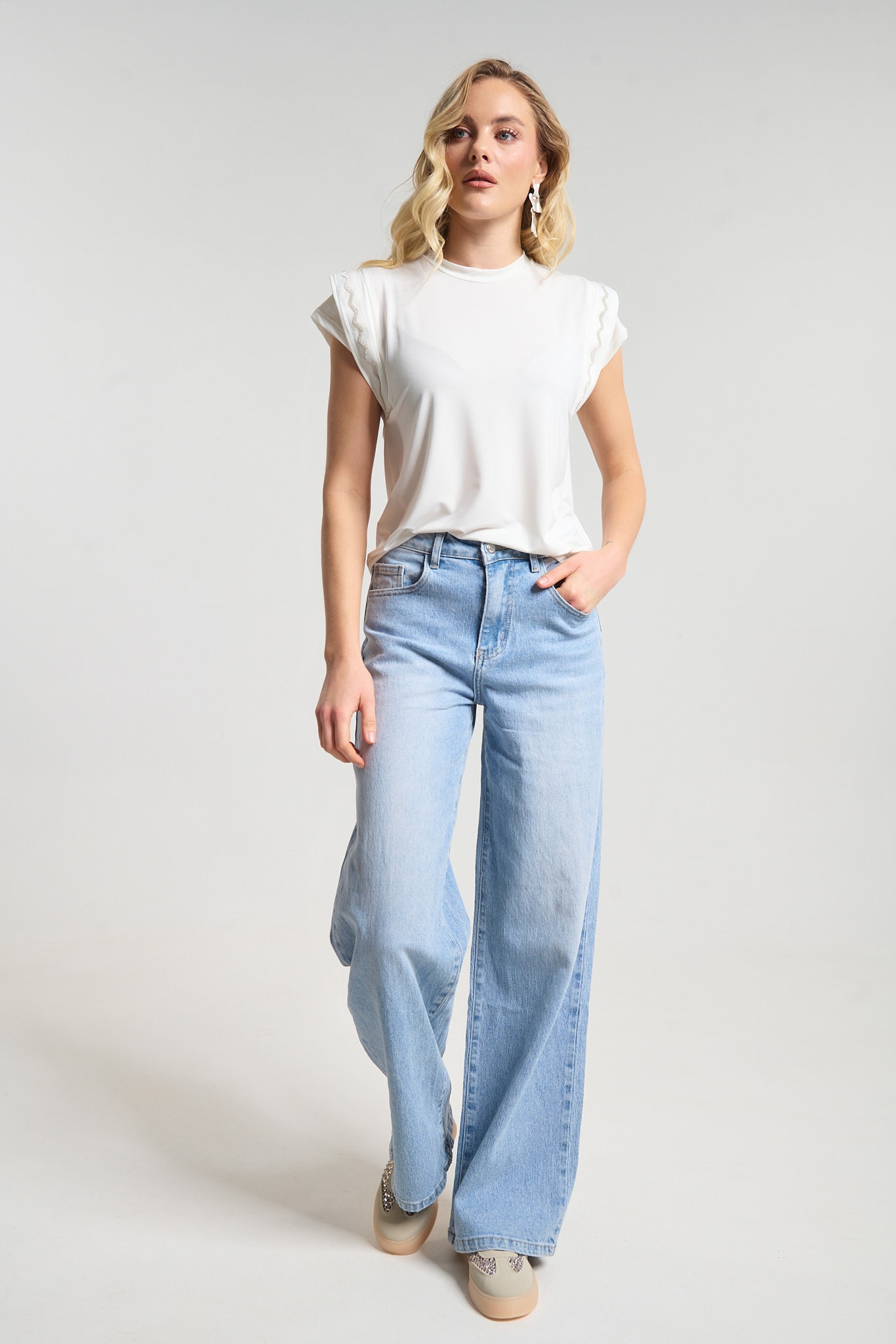 Kelly's Rhinestoned Double Sleeve T-Shirt