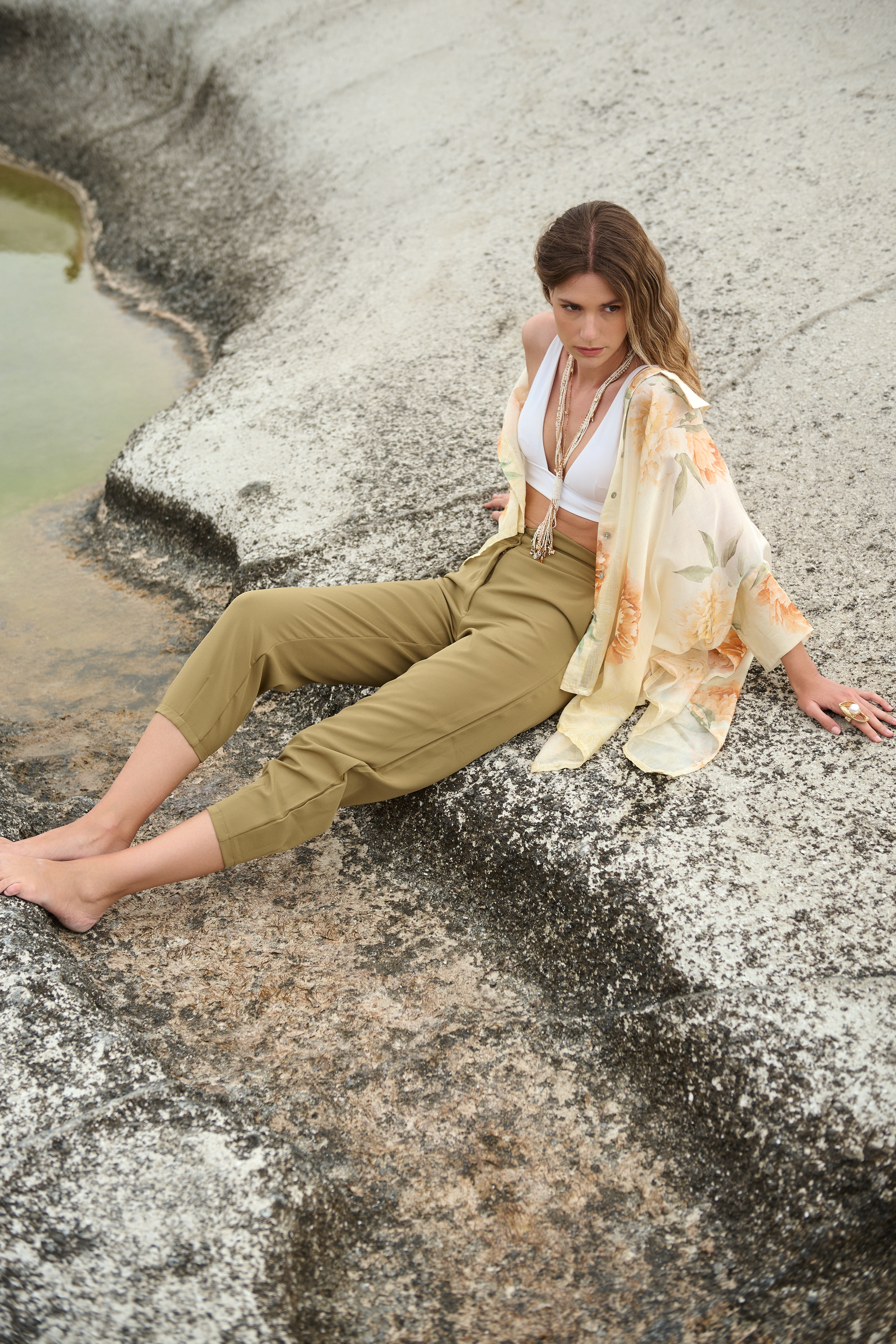 Kelly's Παντελόνι με Κουμπιά & Λάστιχο