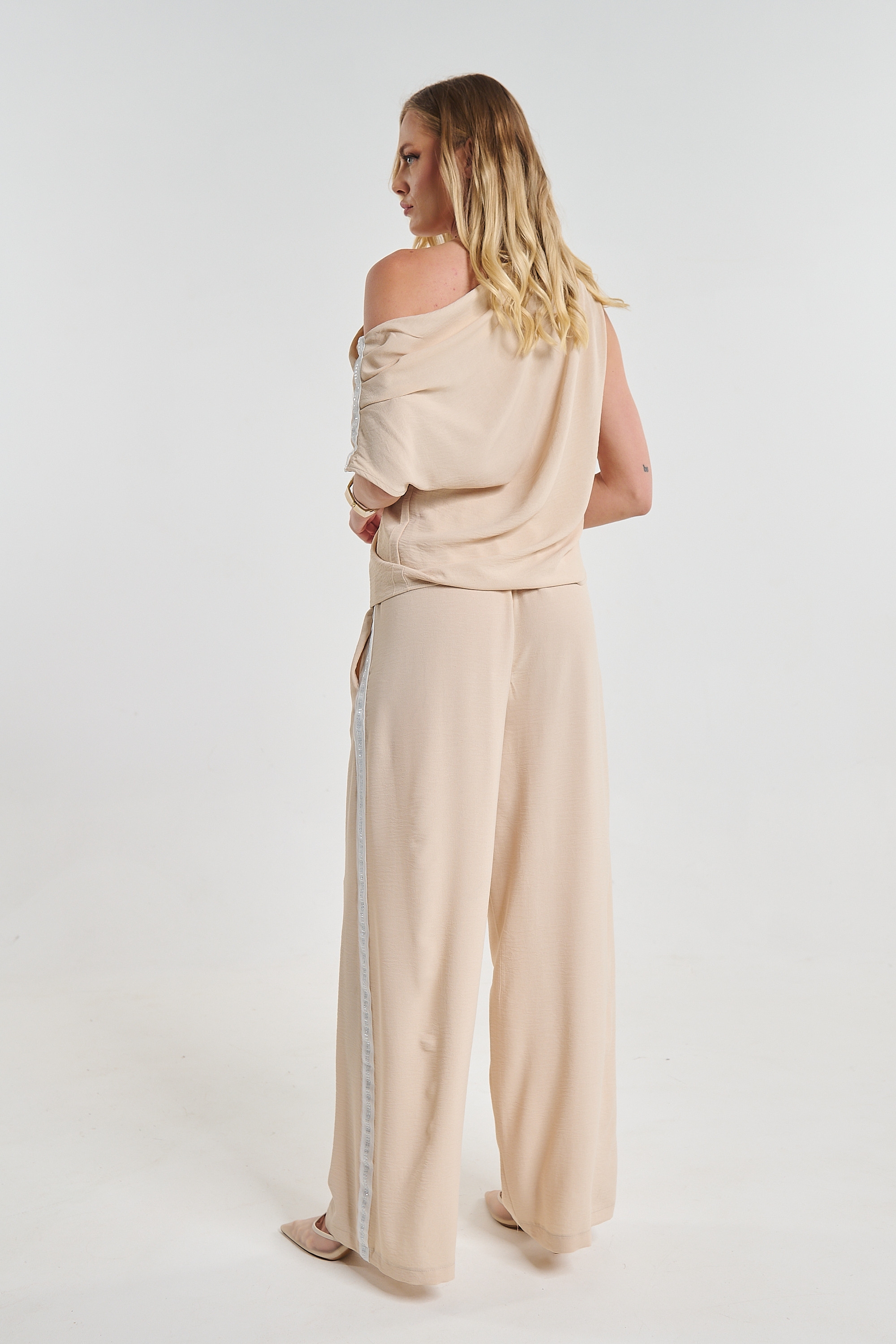 Kelly's Wide Leg Pants with Strass