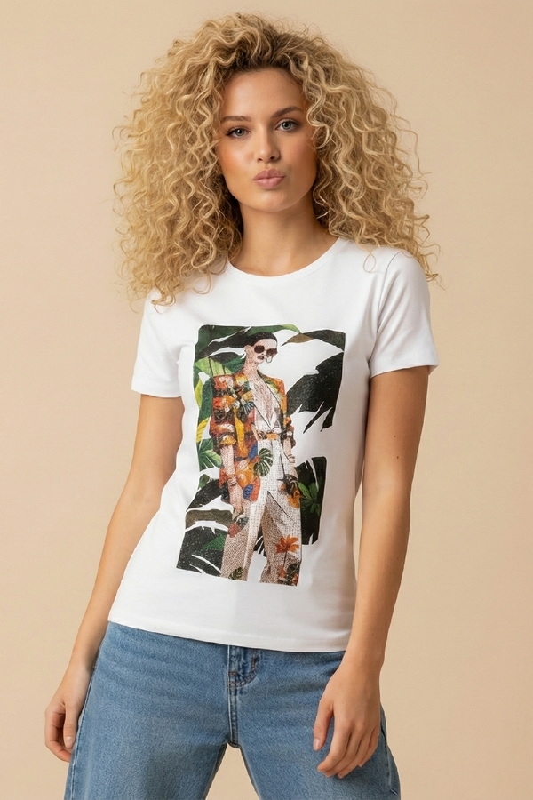 De Javu T-shirt Με Print Μοντέλο