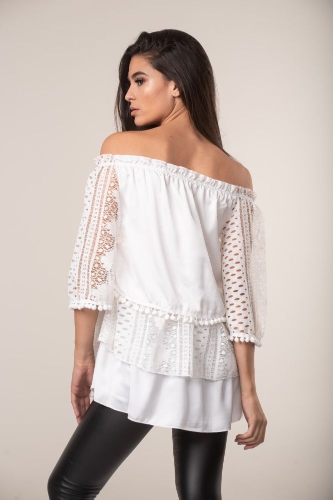 De Javu Μπλούζα με Δανδέλα Στα Μανίκια