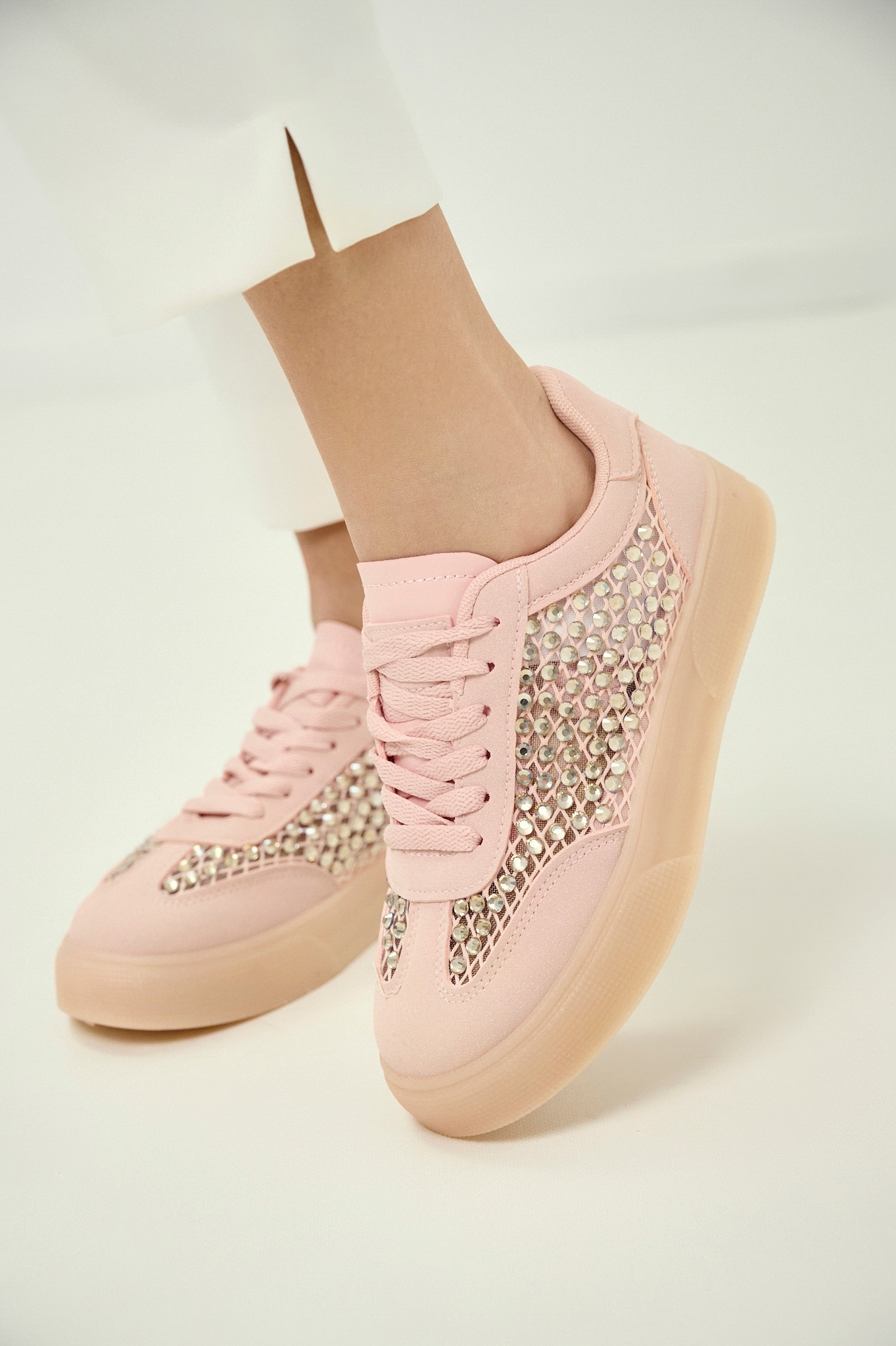 Sneakers Με Στρας & Mesh