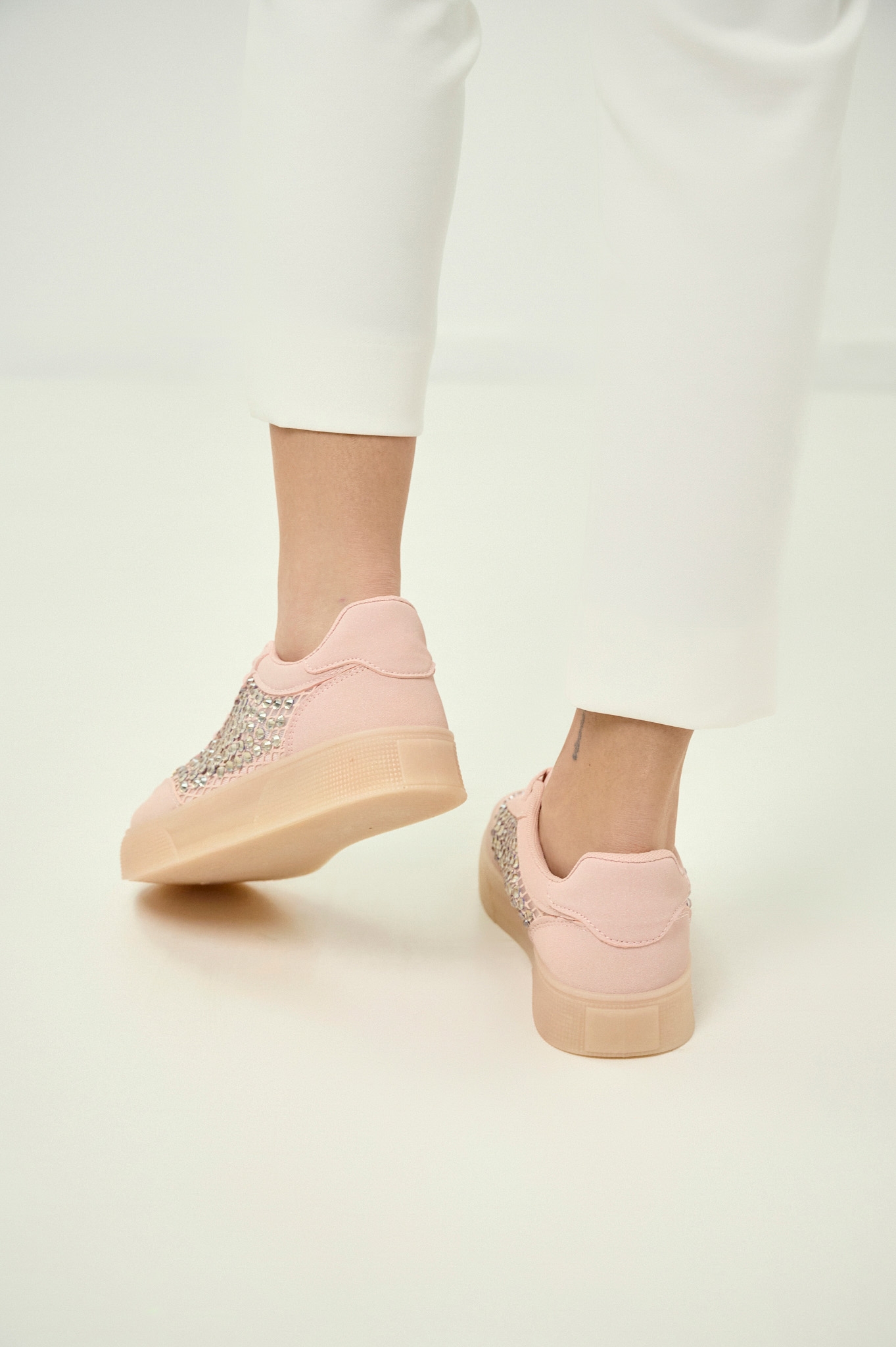 Sneakers Με Στρας & Mesh