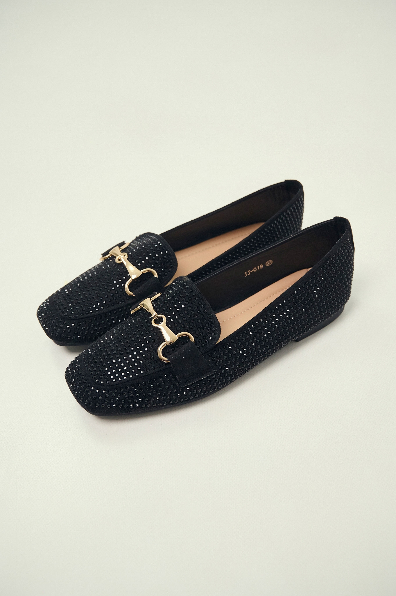 Women’s Suede Loafers with Rhinestone Details