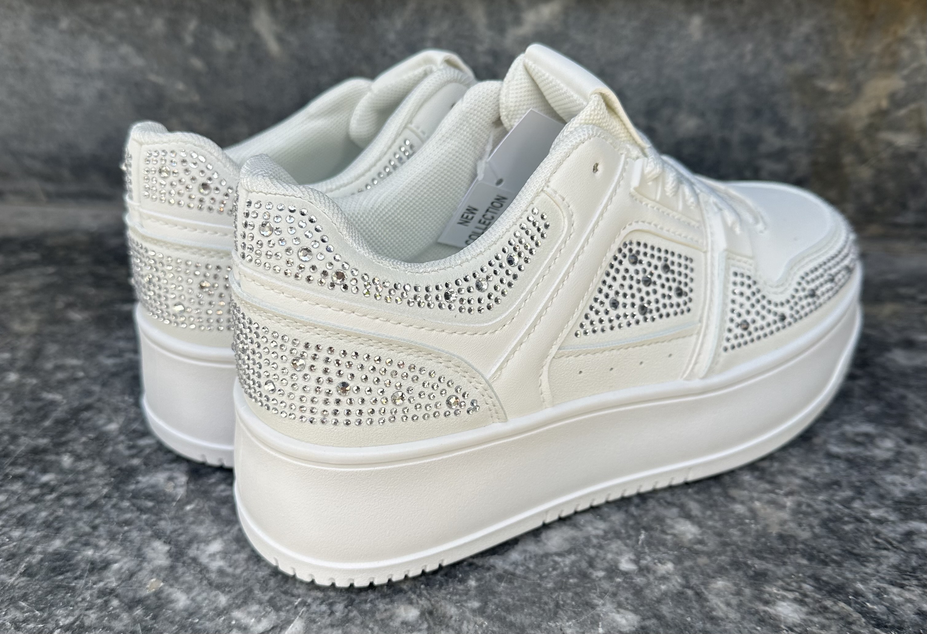 Platform Sneakers – Subtle Rhinestone Details