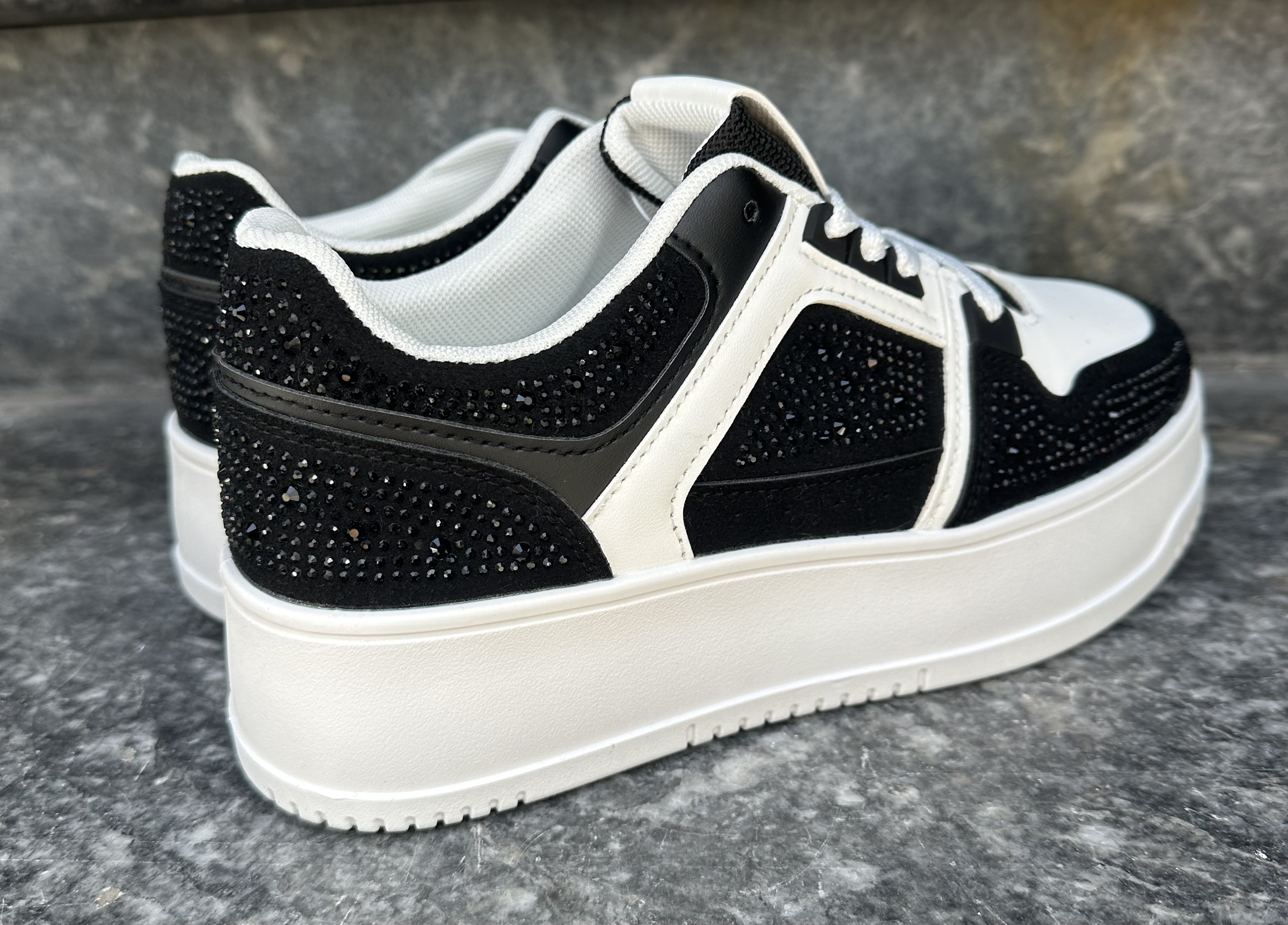 Platform Sneakers – Subtle Rhinestone Details