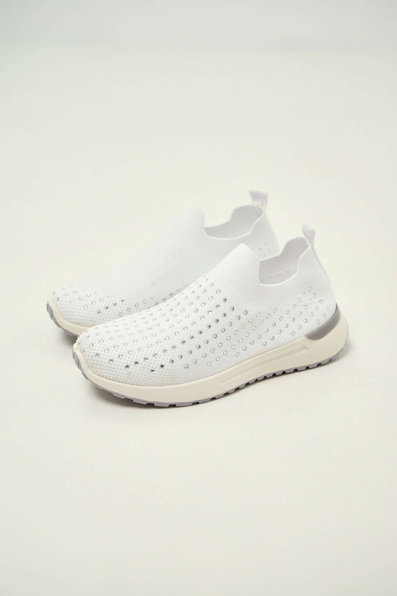 Knit Slip-On Sneakers with Strass