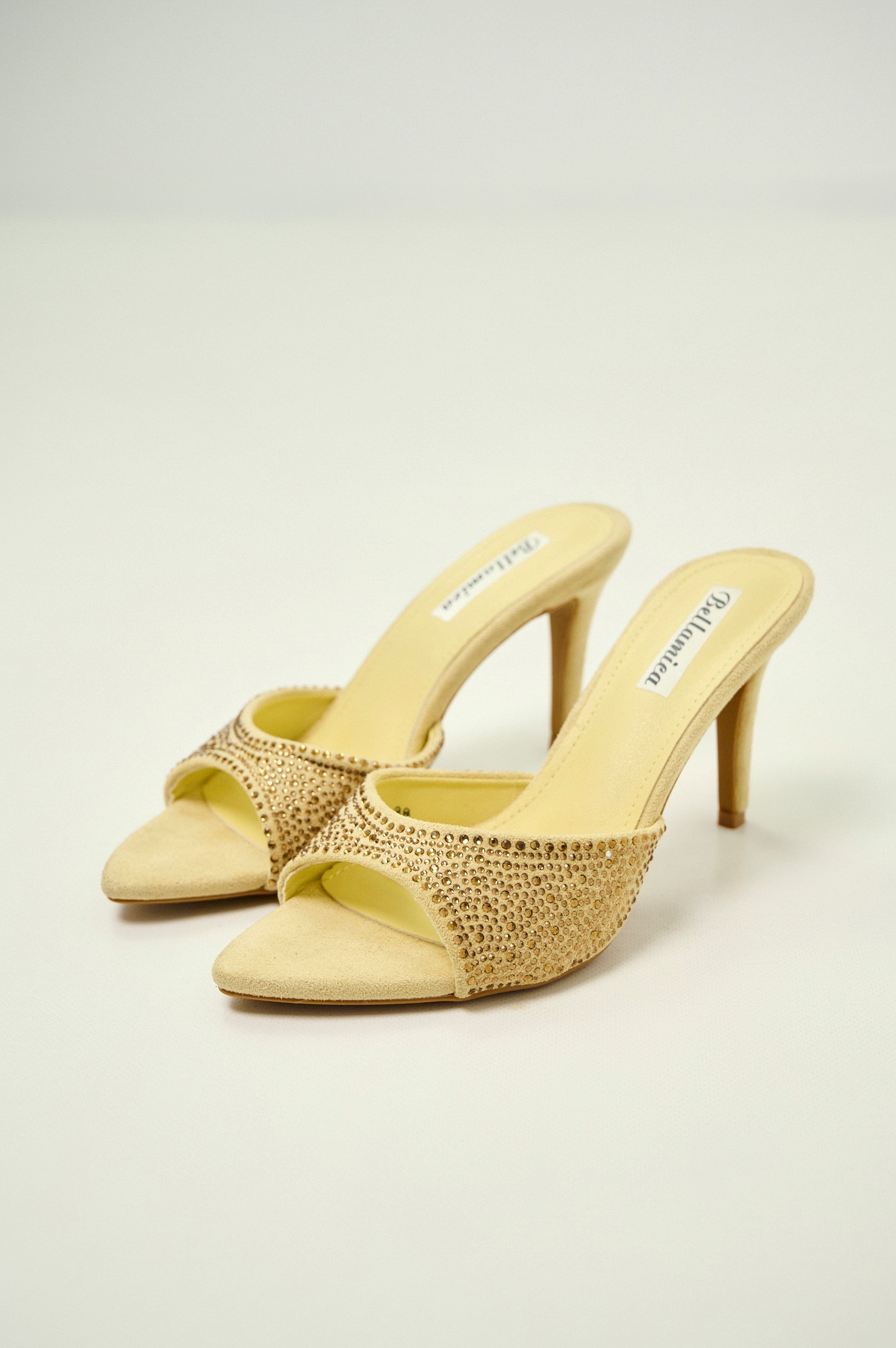 Mule Με Στρας & Λεπτό Τακούνι