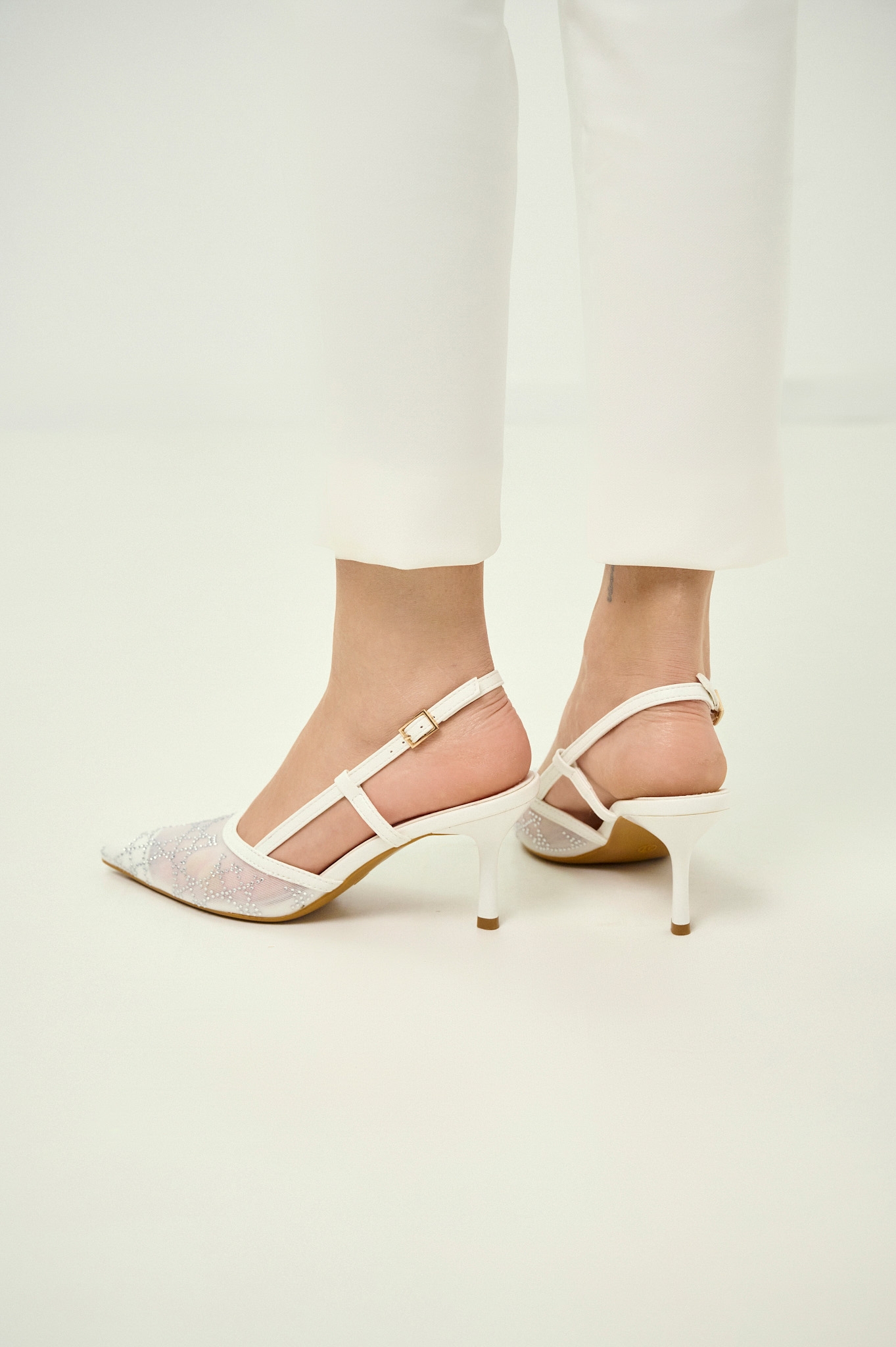 Women’s Mesh & Rhinestone Slingback Heels