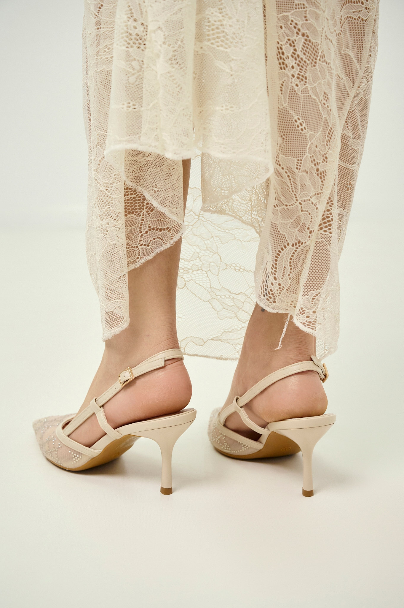 Women’s Mesh & Rhinestone Slingback Heels