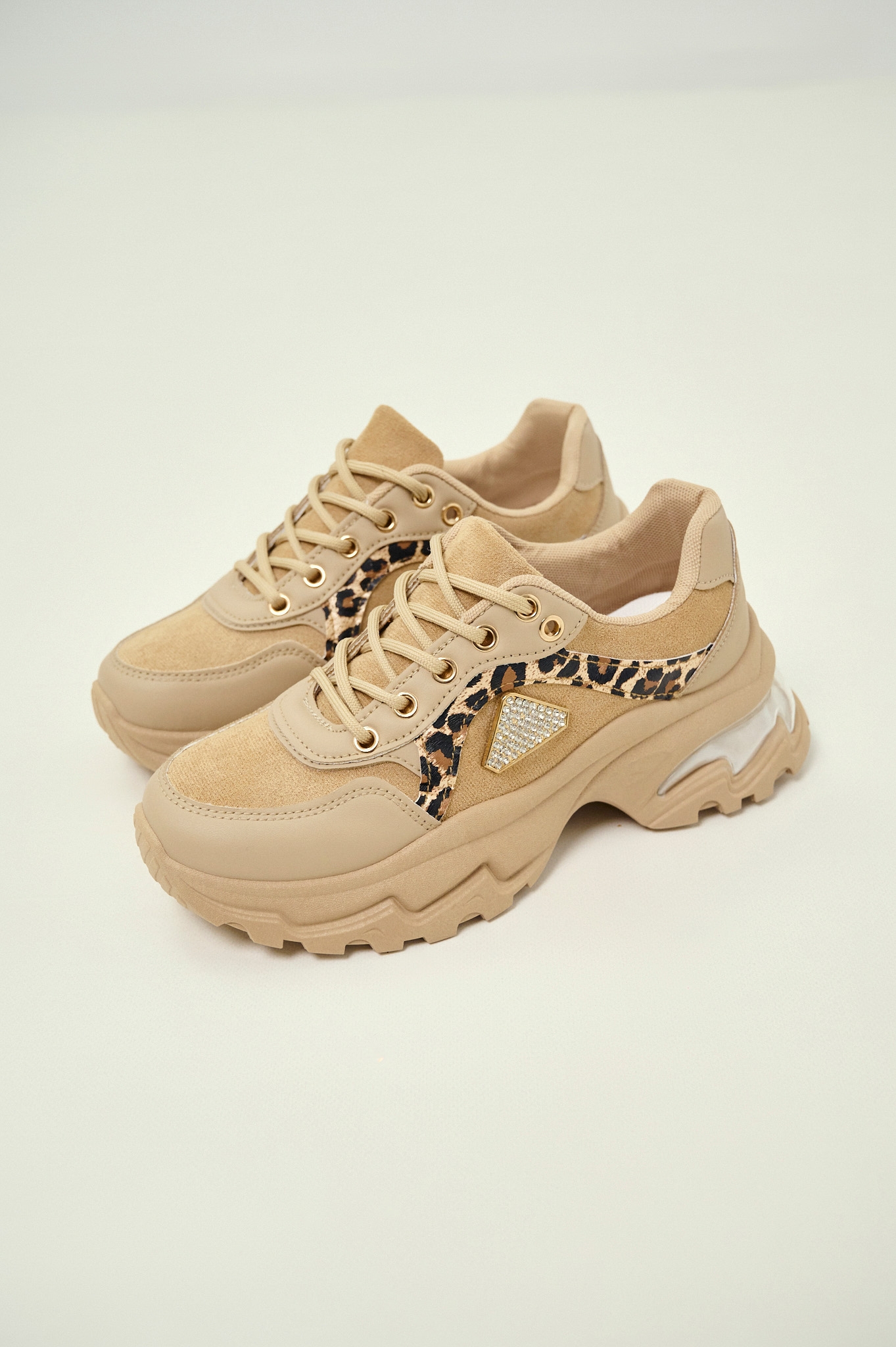 Chunky Sneakers with Leopard Detail