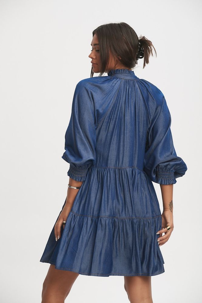 On Line Φόρεμα Τζιν Με Βολάν