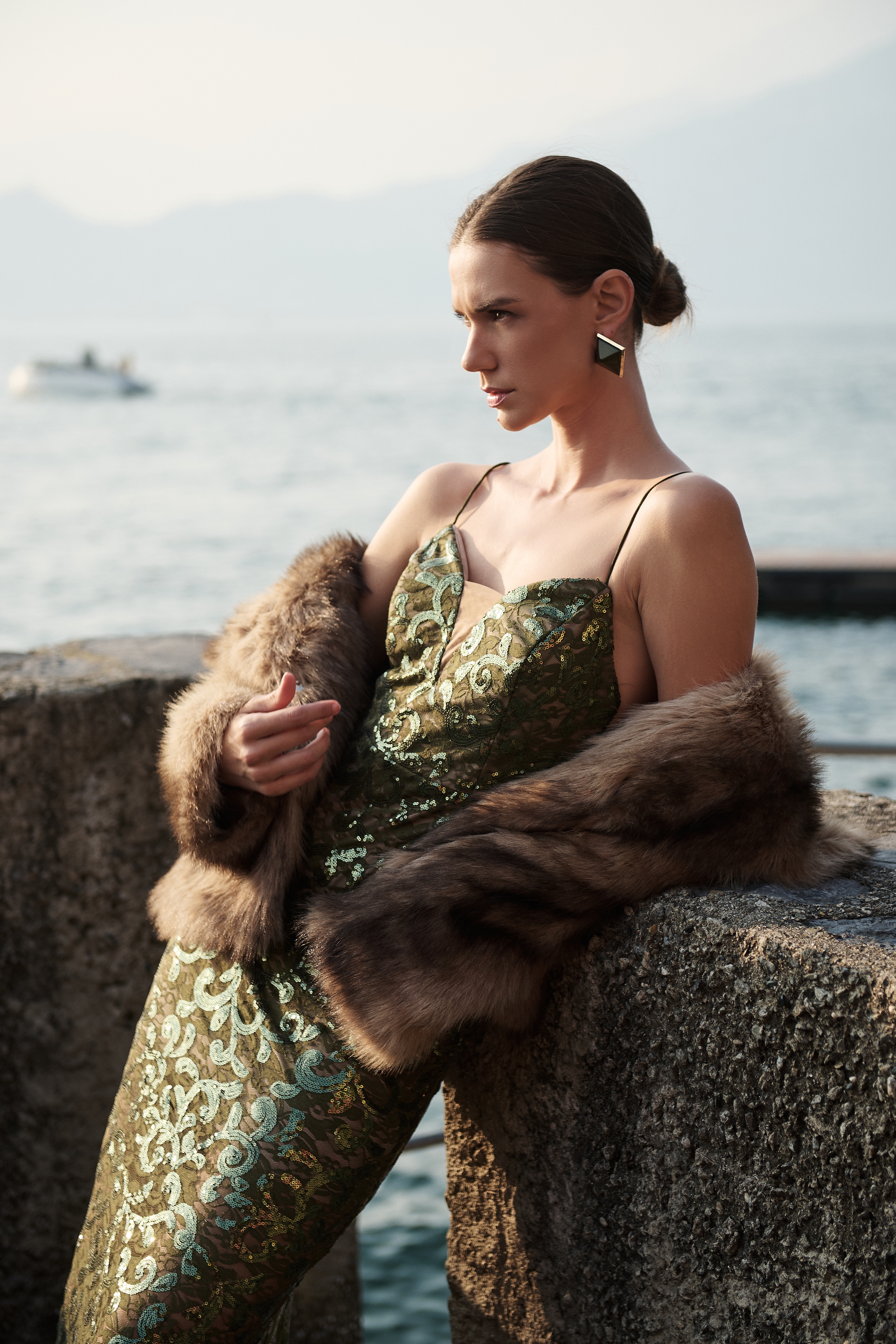 Sequin Strapped Maxi Dress