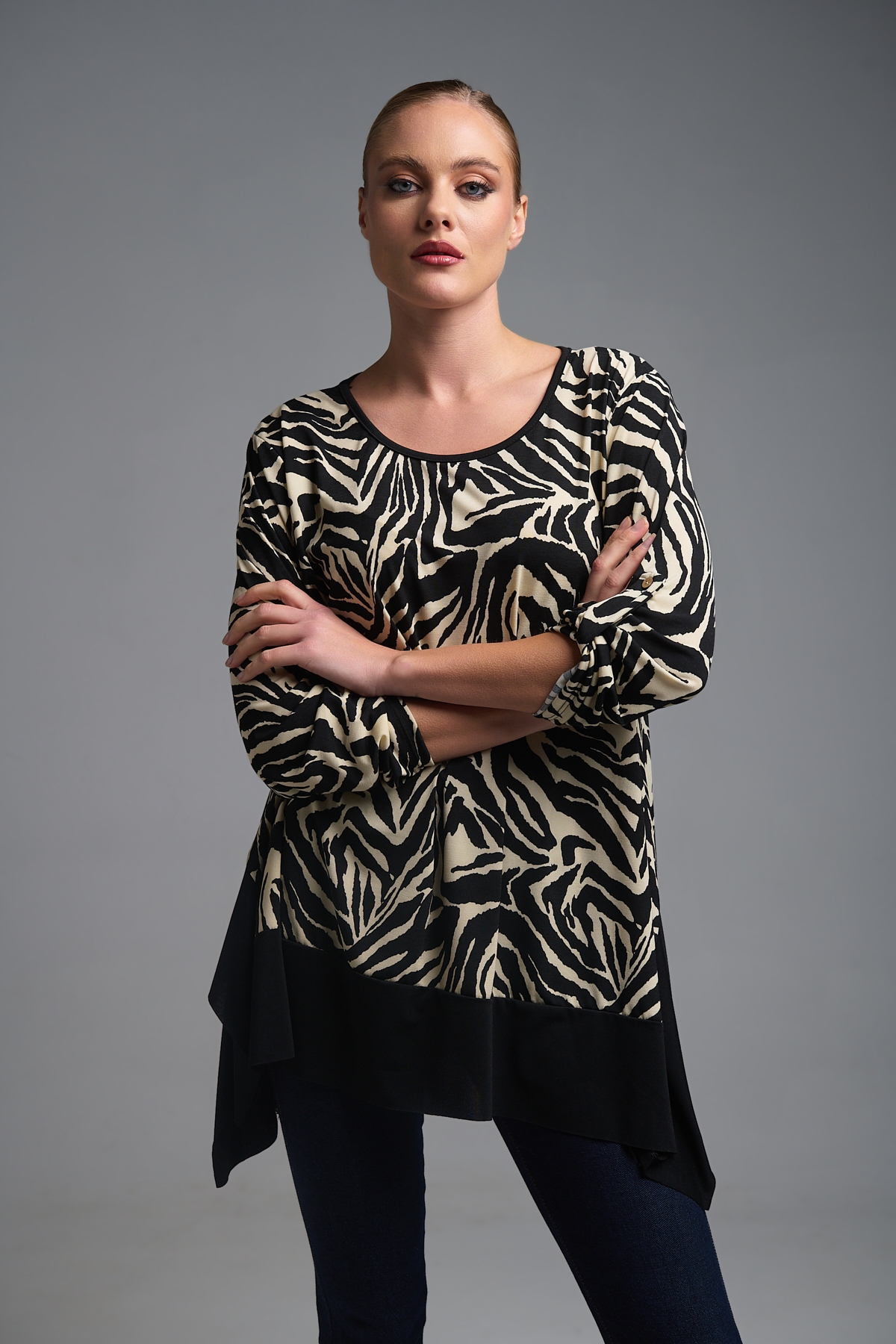 Μπλούζα Ζεβρέ Με Μαύρη Φάσα