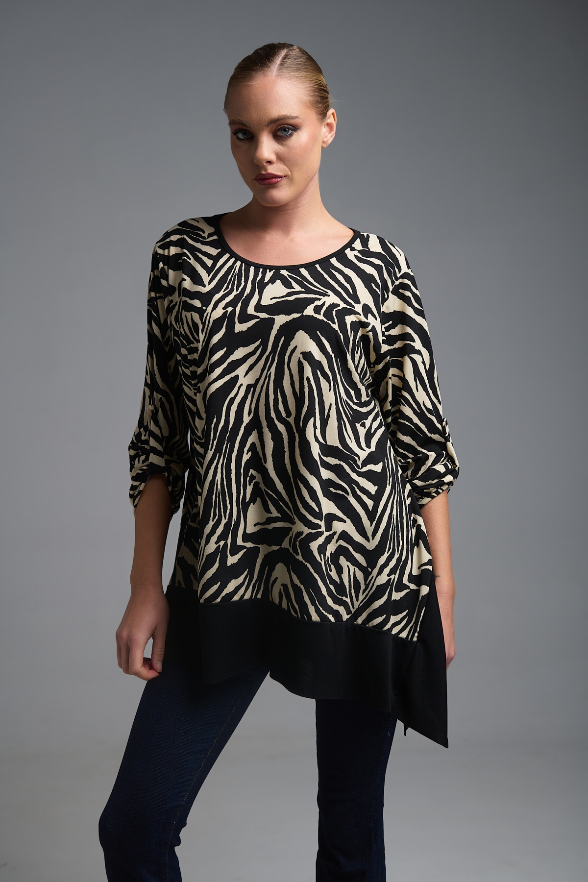 Μπλούζα Ζεβρέ Με Μαύρη Φάσα