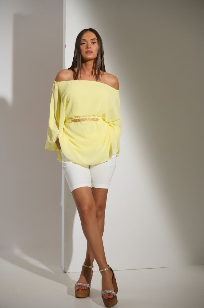 Μπλούζα Νυχτερίδα Με Λεπτομέριες Στρας