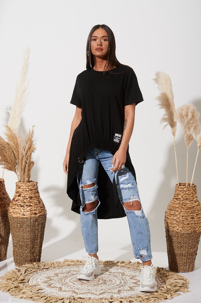 Μπλούζα Φούτερ Με Λάστιχο & Ιμάντα