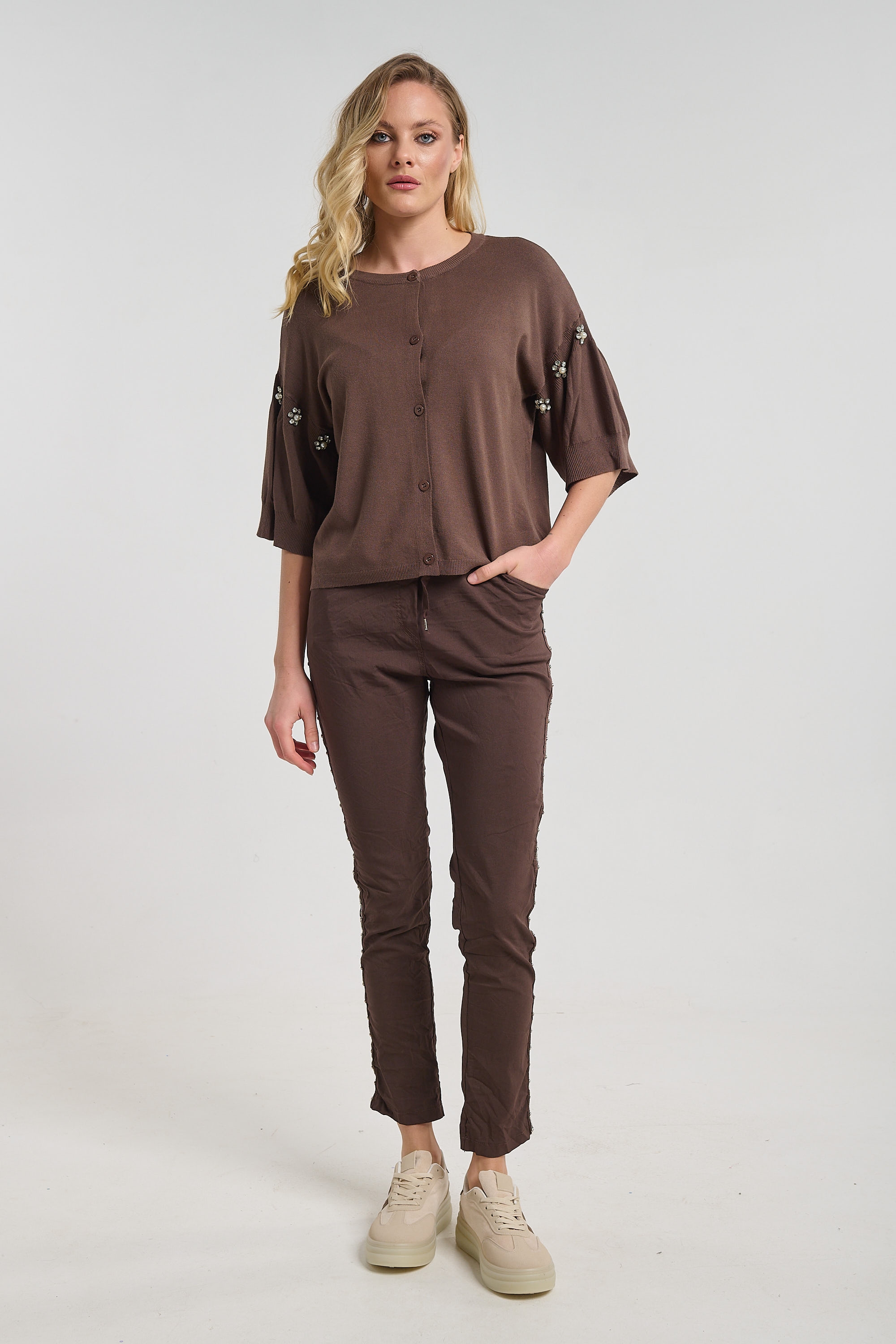 Straight-Leg Pants with Side Stripe for Women
