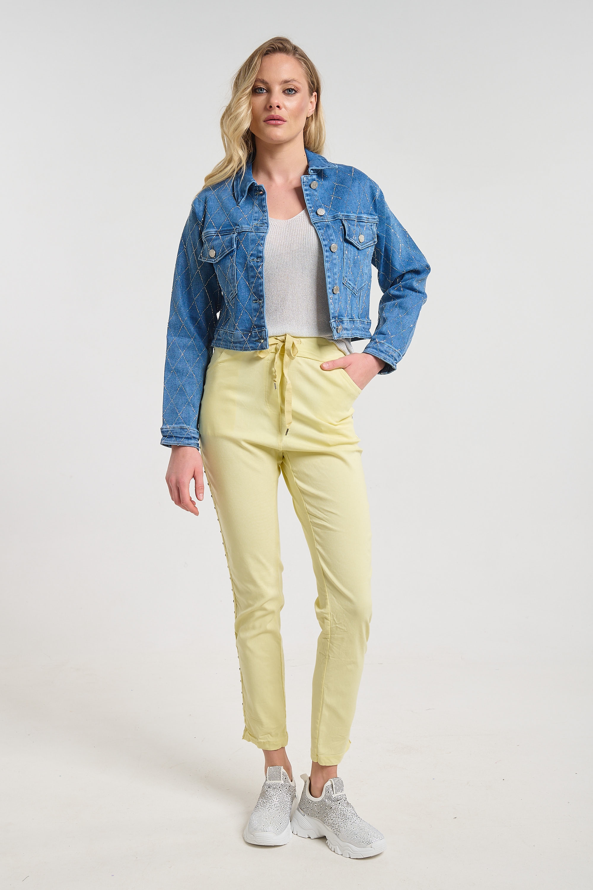 Straight-Leg Pants with Side Stripe for Women
