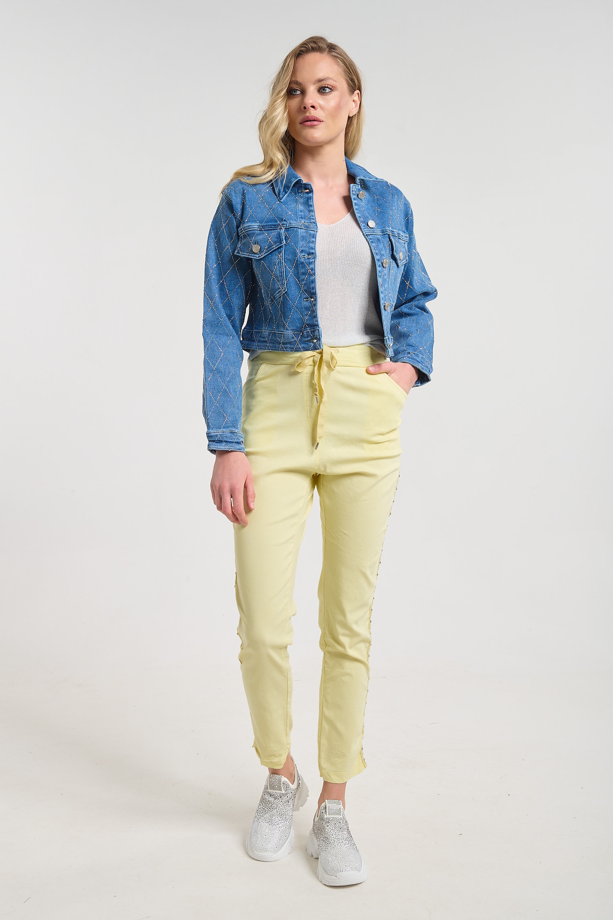 Straight-Leg Pants with Side Stripe for Women
