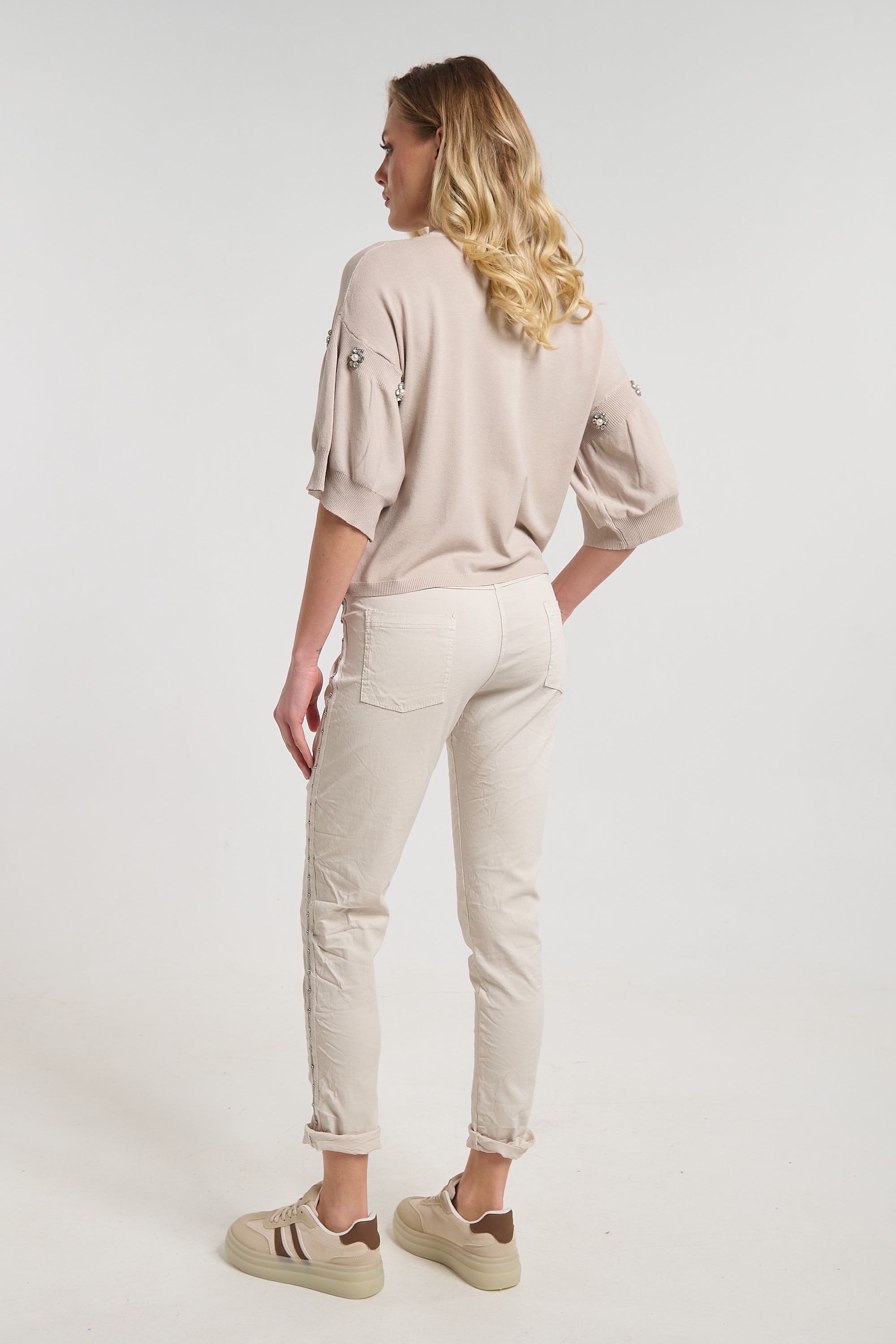 Straight-Leg Pants with Side Stripe for Women