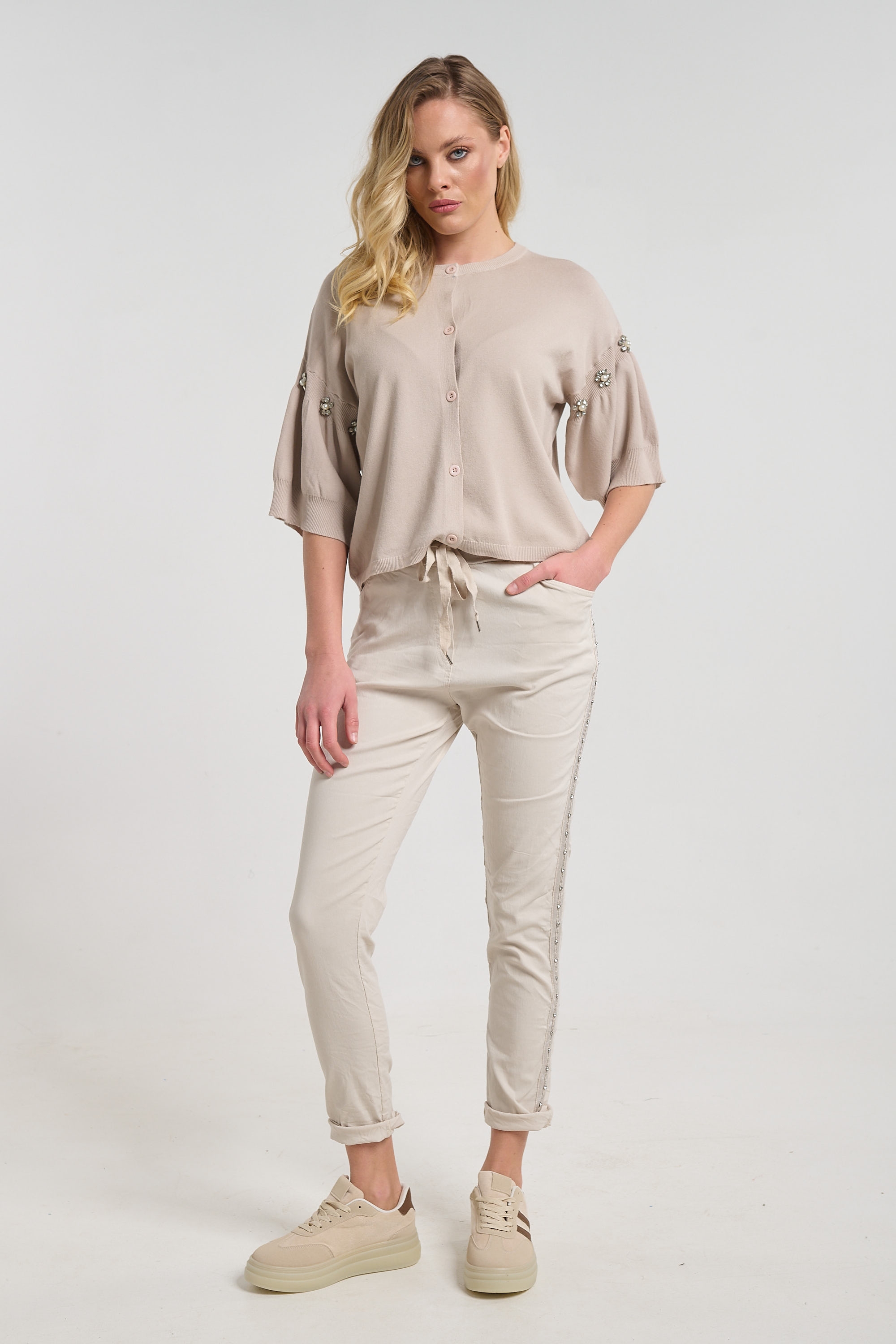 Straight-Leg Pants with Side Stripe for Women