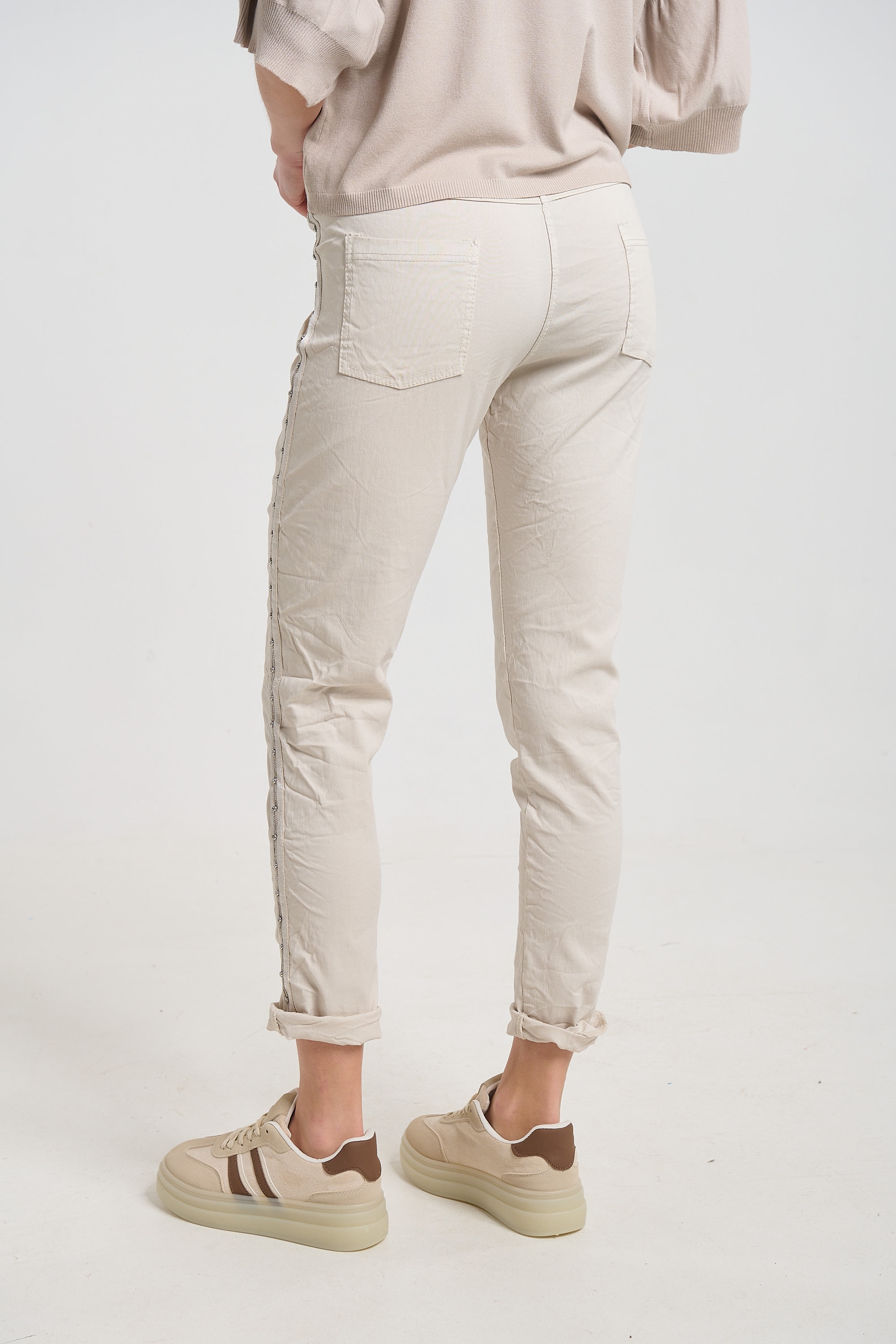 Straight-Leg Pants with Side Stripe for Women