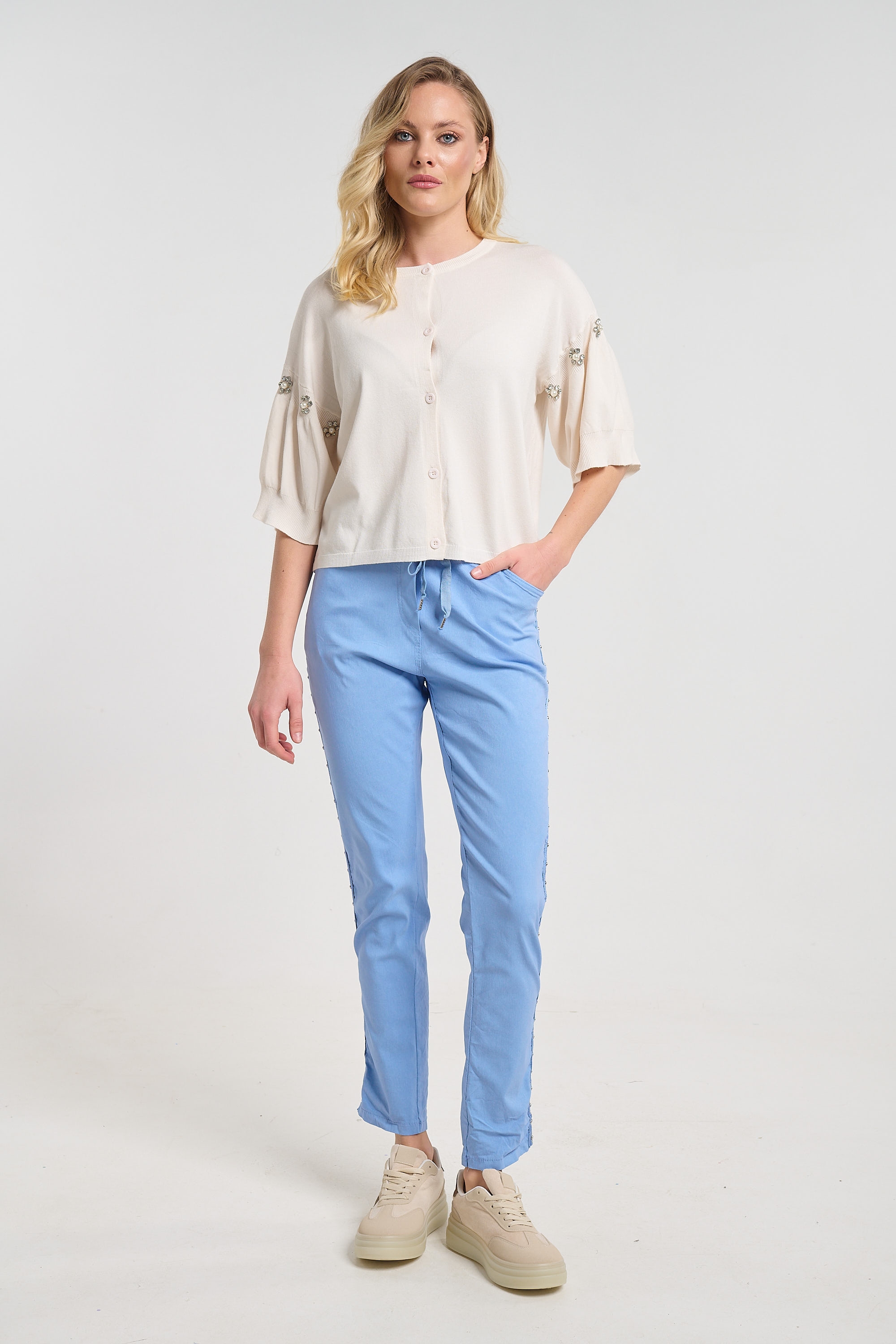 Straight-Leg Pants with Side Stripe for Women