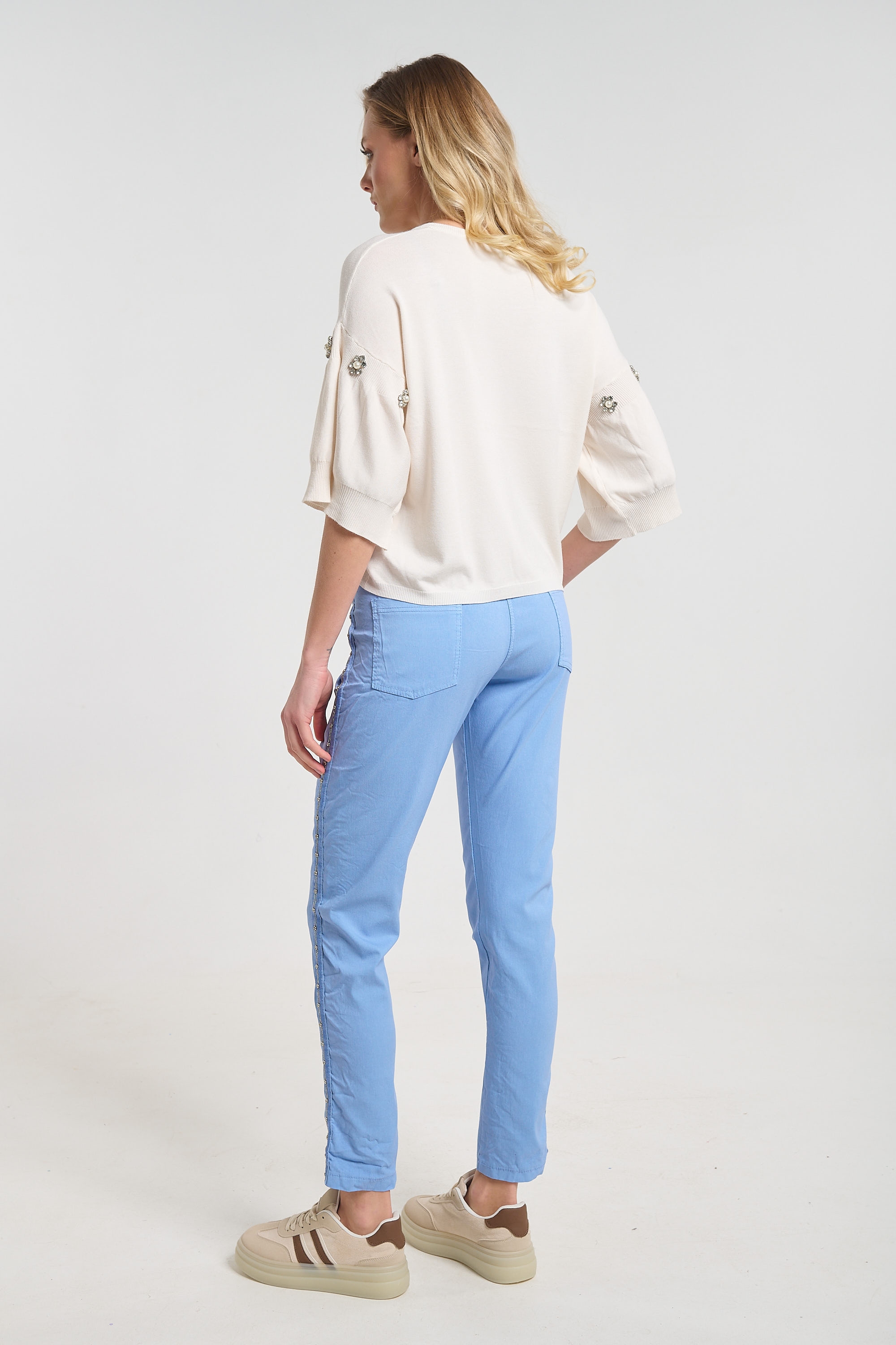 Straight-Leg Pants with Side Stripe for Women
